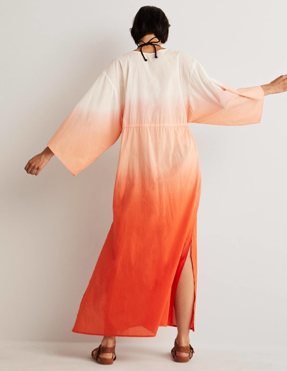 Maxi Empire Beach Kaftan Dress-Firecracker Dip Dye - Image 3