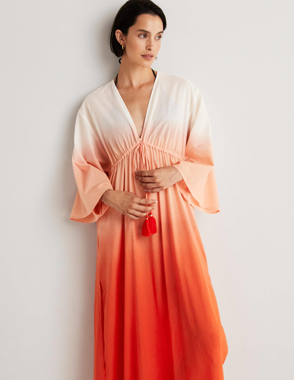 Maxi Empire Beach Kaftan Dress-Firecracker Dip Dye-5