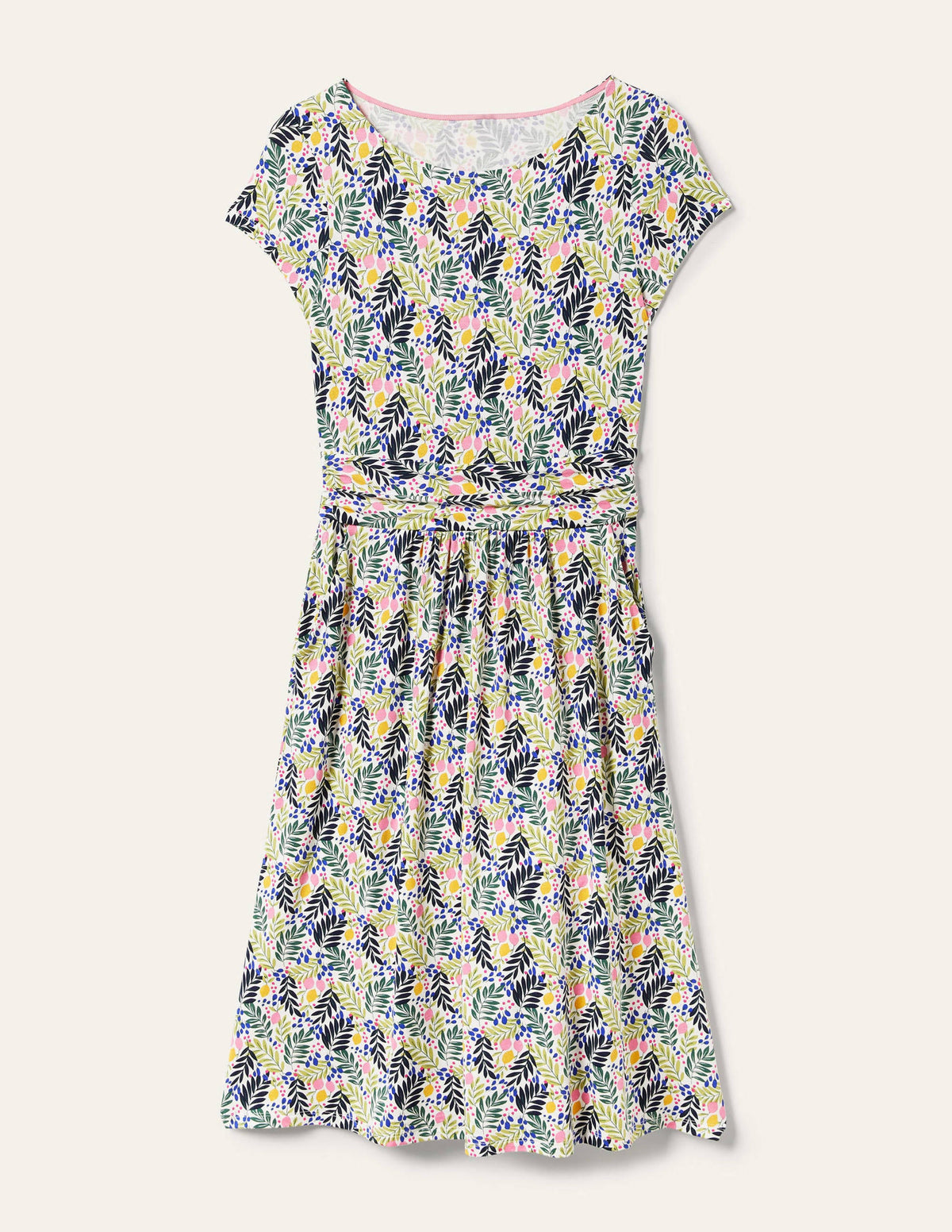 Amelie Jersey Dress-Multi, Lemon Foliage - Image 5