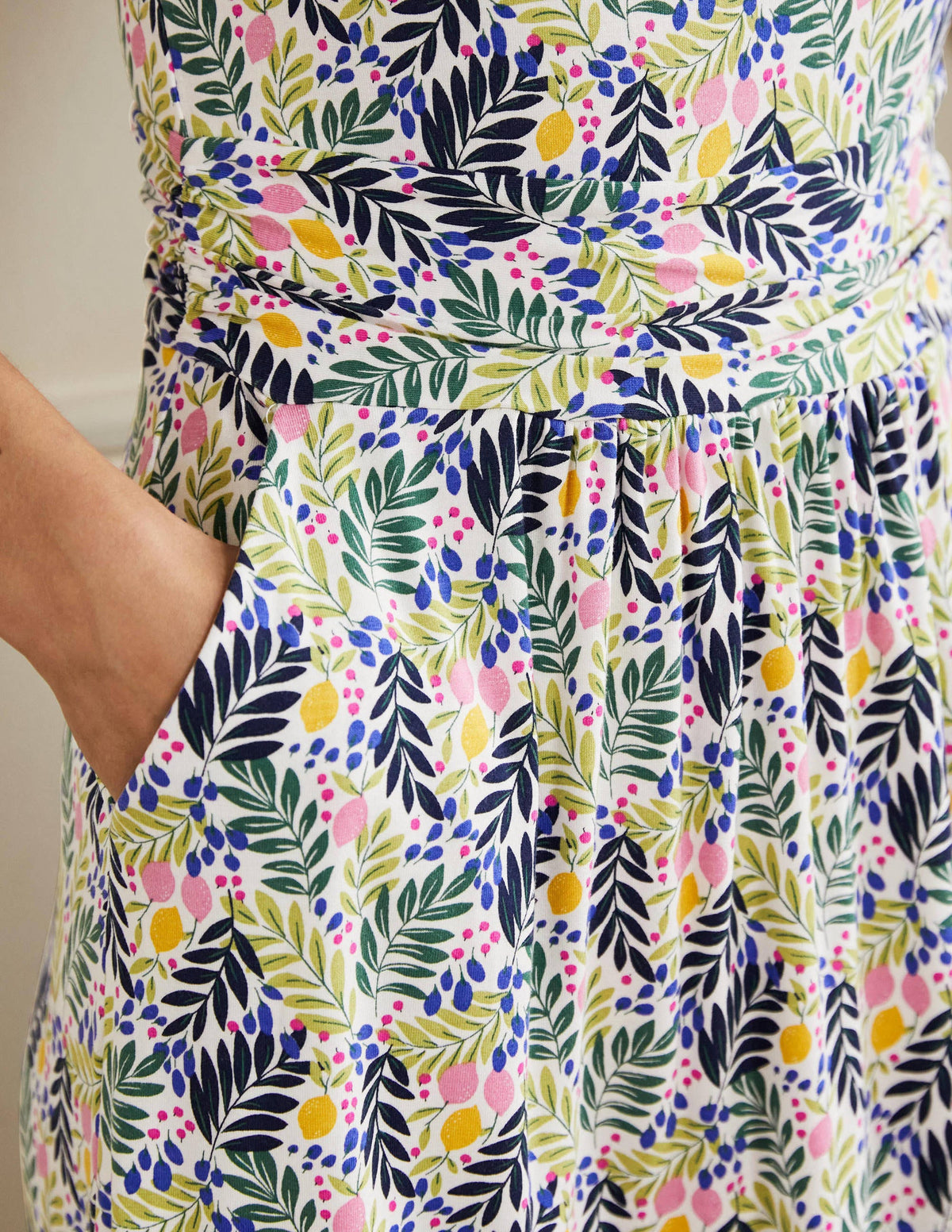 Amelie Jersey Dress-Multi, Lemon Foliage - Image 2
