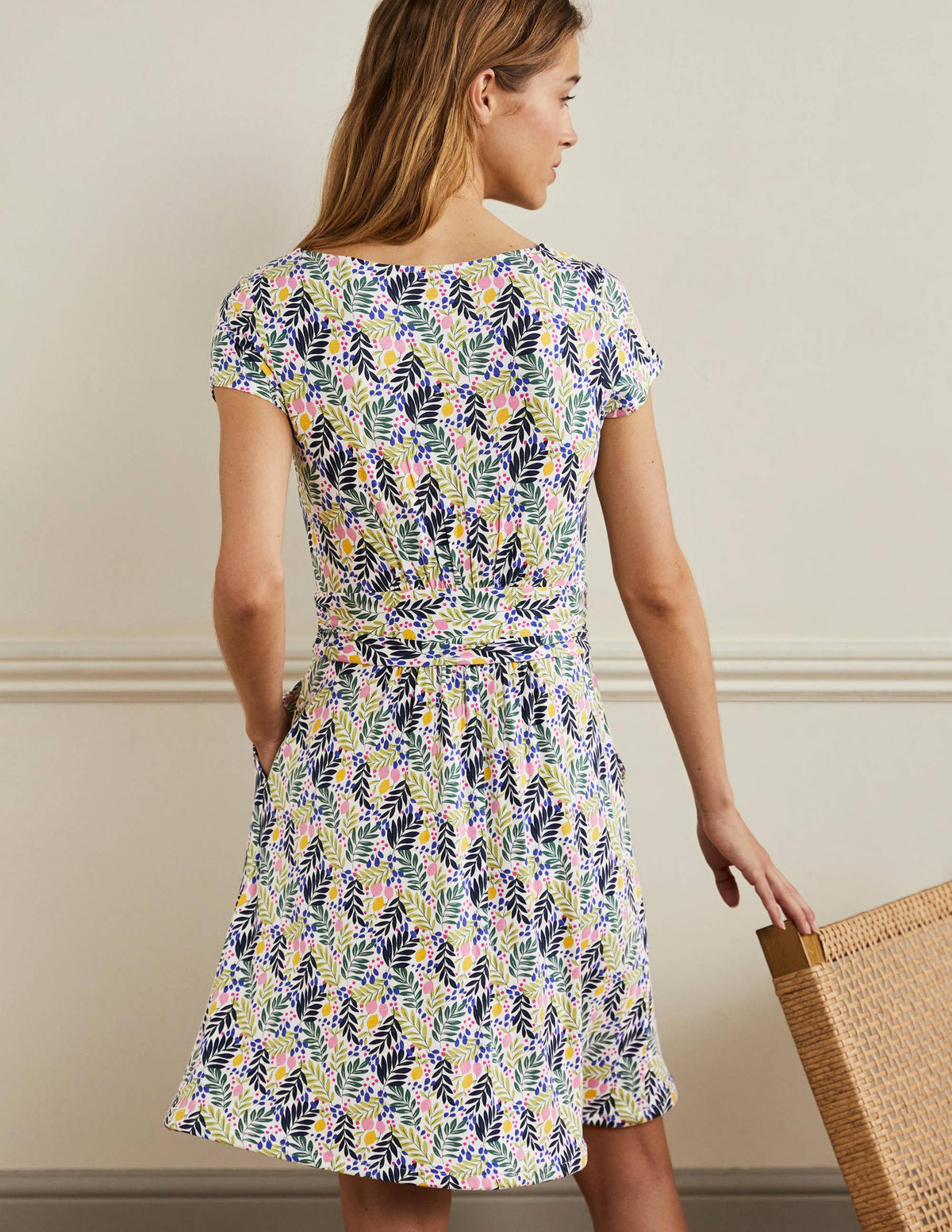 Amelie Jersey Dress-Multi, Lemon Foliage - Image 3