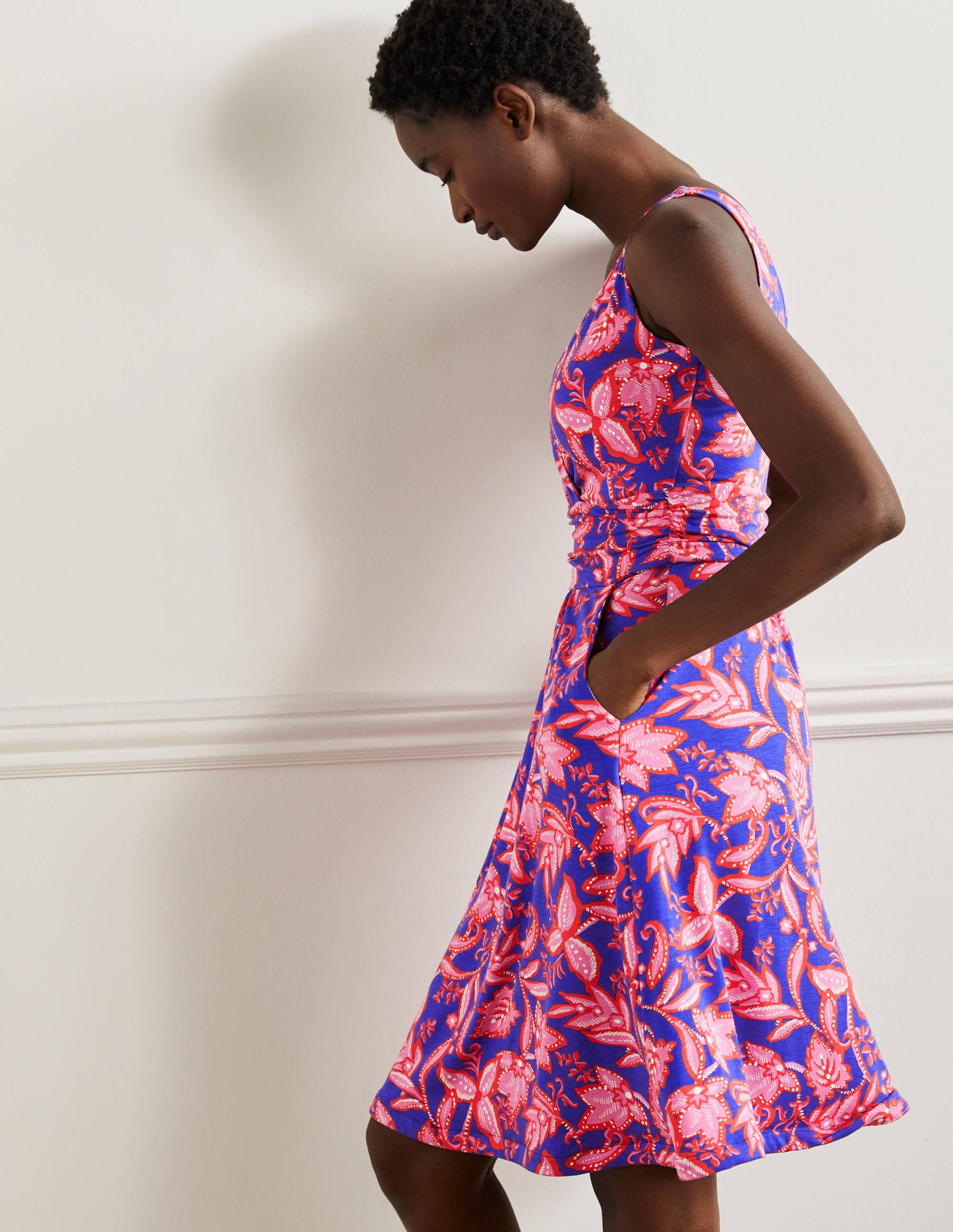 Effie V-Neck Jersey Dress-Strawberry Daiquiri Wild Flora - Image 5