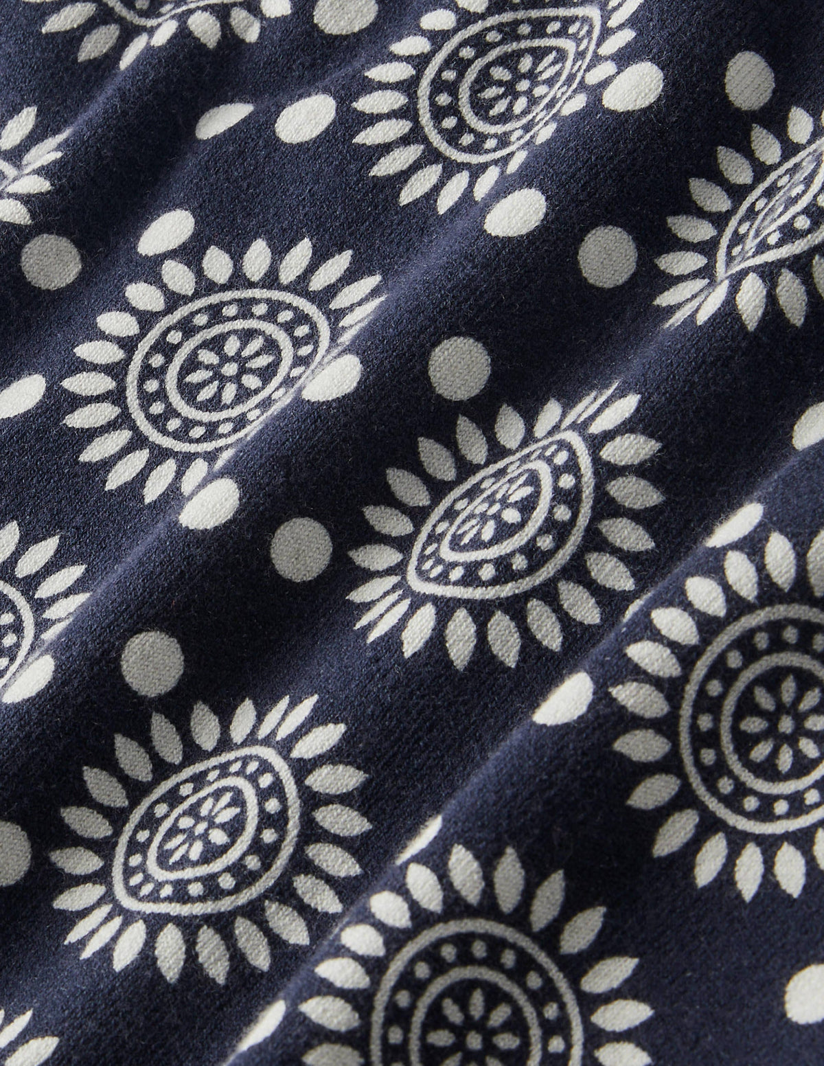 Cotton Crew Knitted Top-French Navy, Sun Geo - Image 5