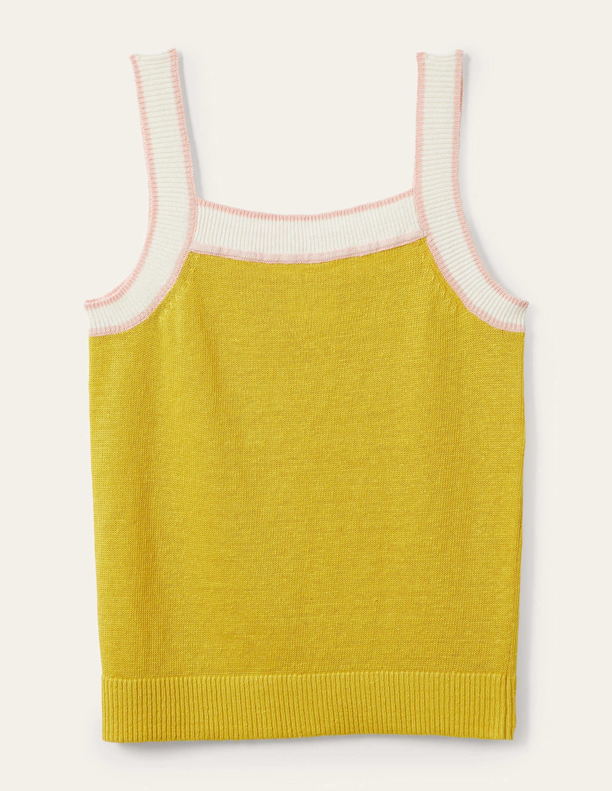 Square Neck Linen Tank-Lemon Fizz-6