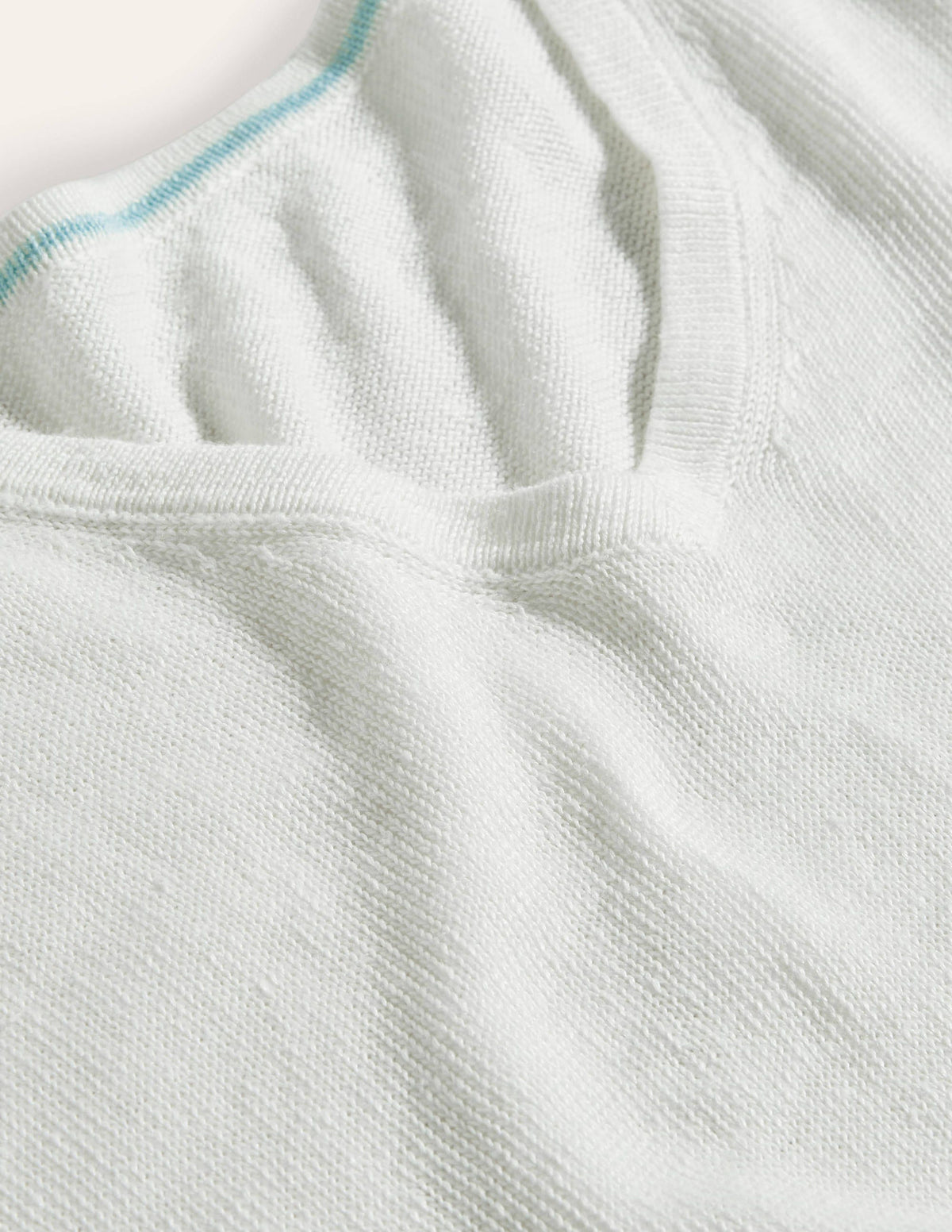 Linen Knitted  T-shirt-Ivory - Image 5