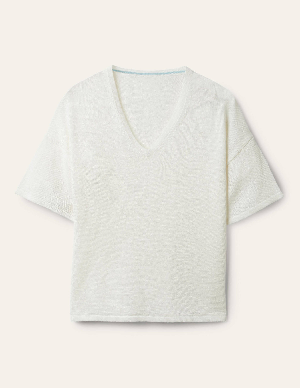 Linen Knitted  T-shirt-Ivory-6