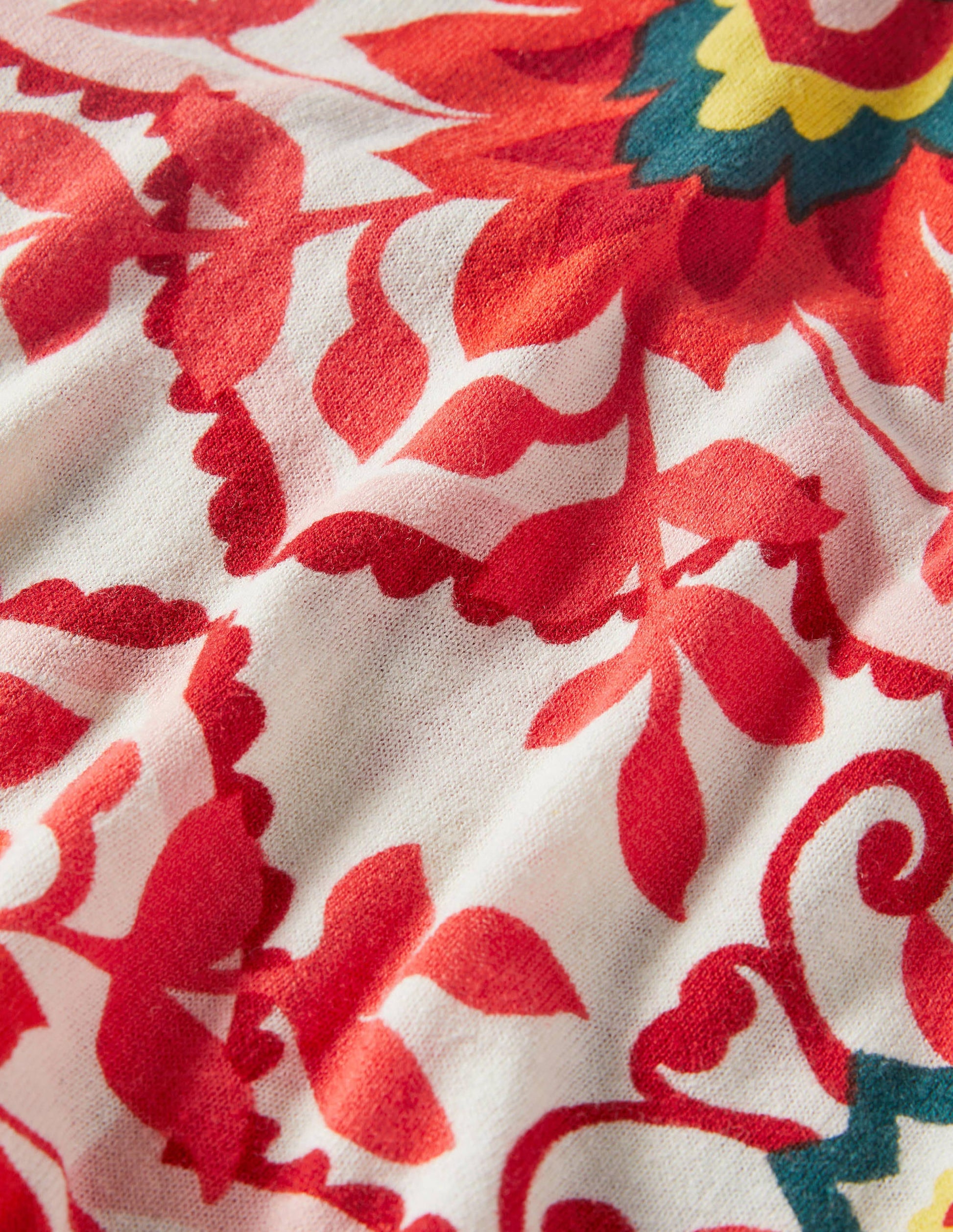 Relaxed Printed V-neck Sweater-Multi, Moroccan Bloom-5