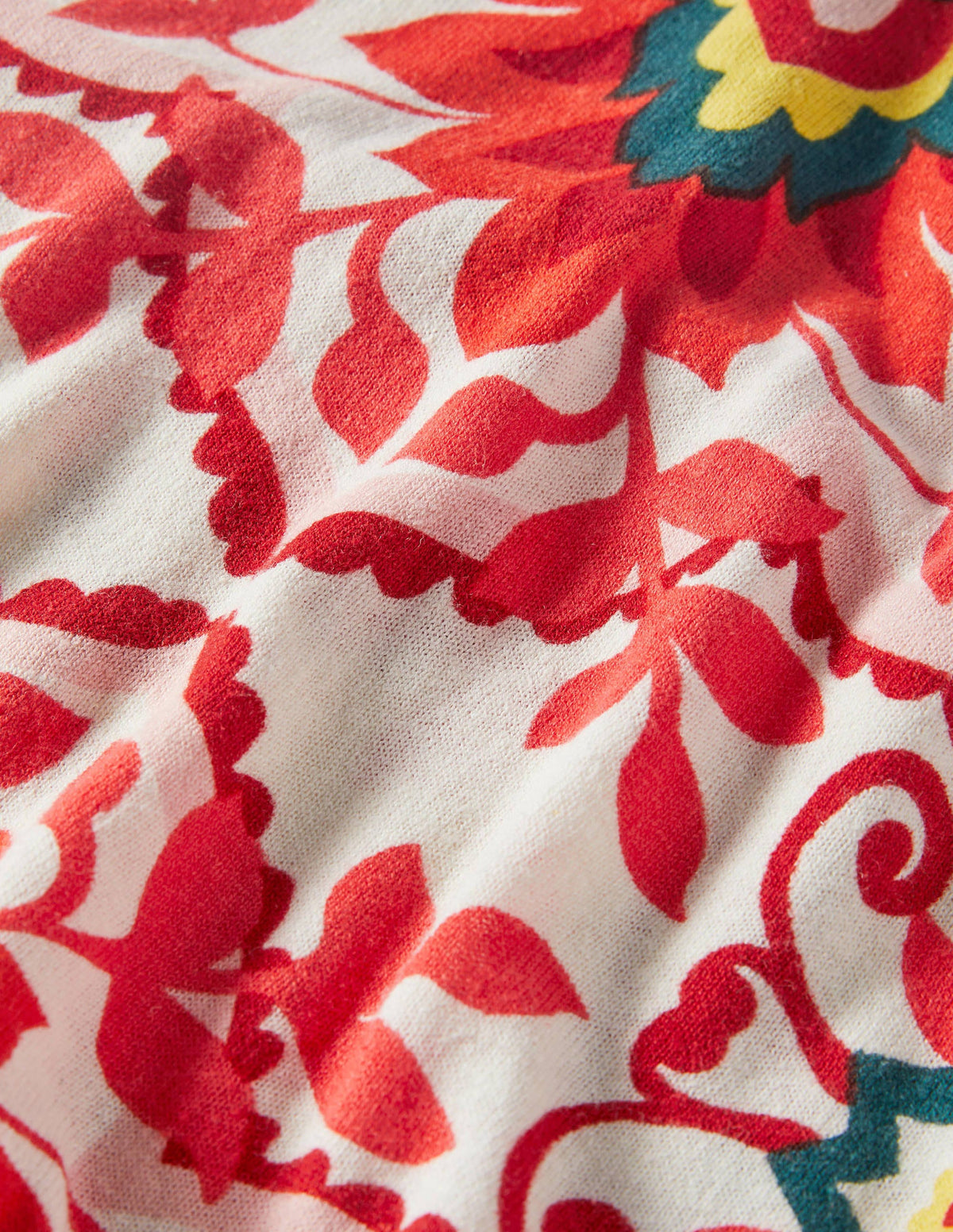 Relaxed Printed V-neck Sweater-Multi, Moroccan Bloom - Image 5