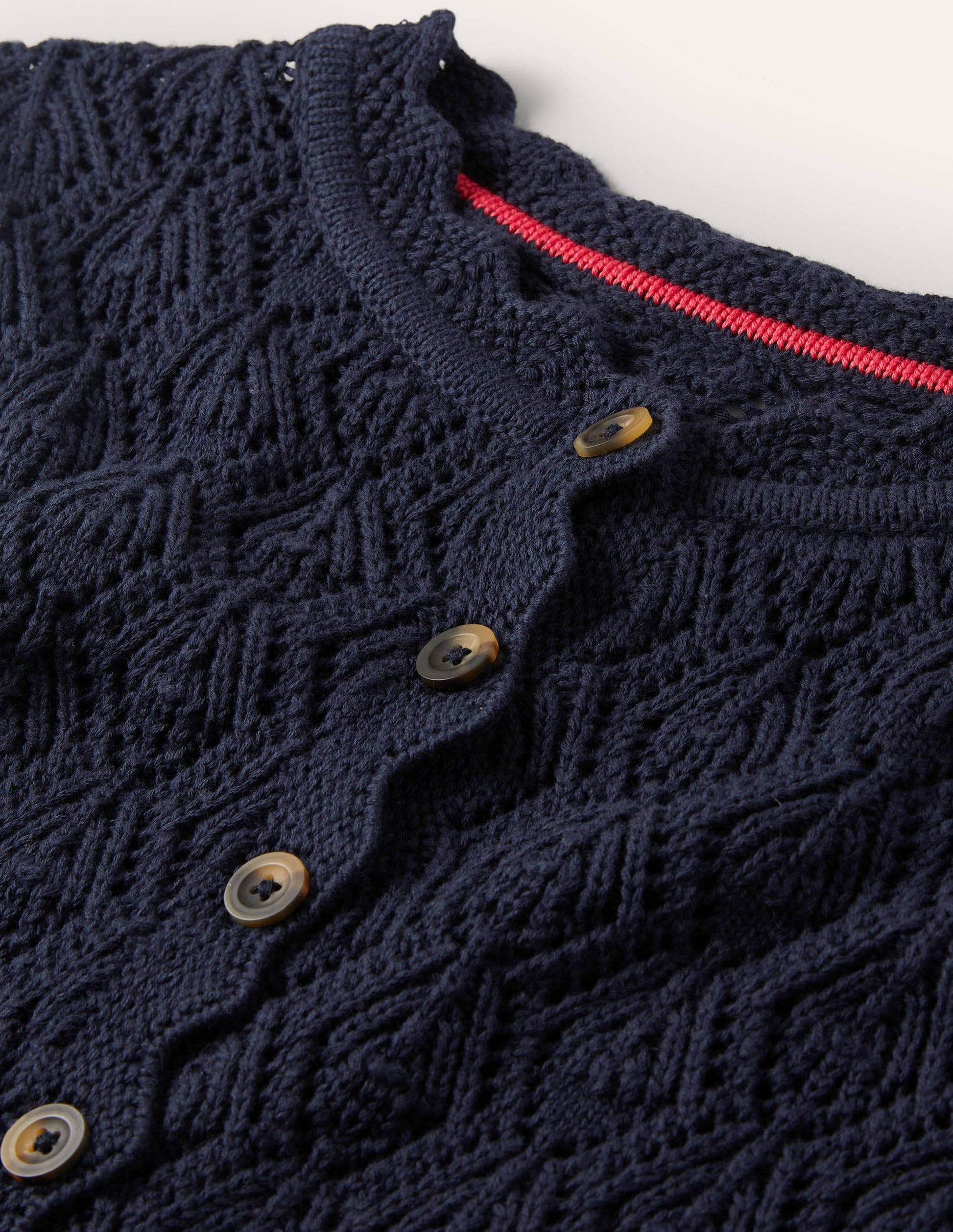 Scallop Crochet Cardigan-navy-6