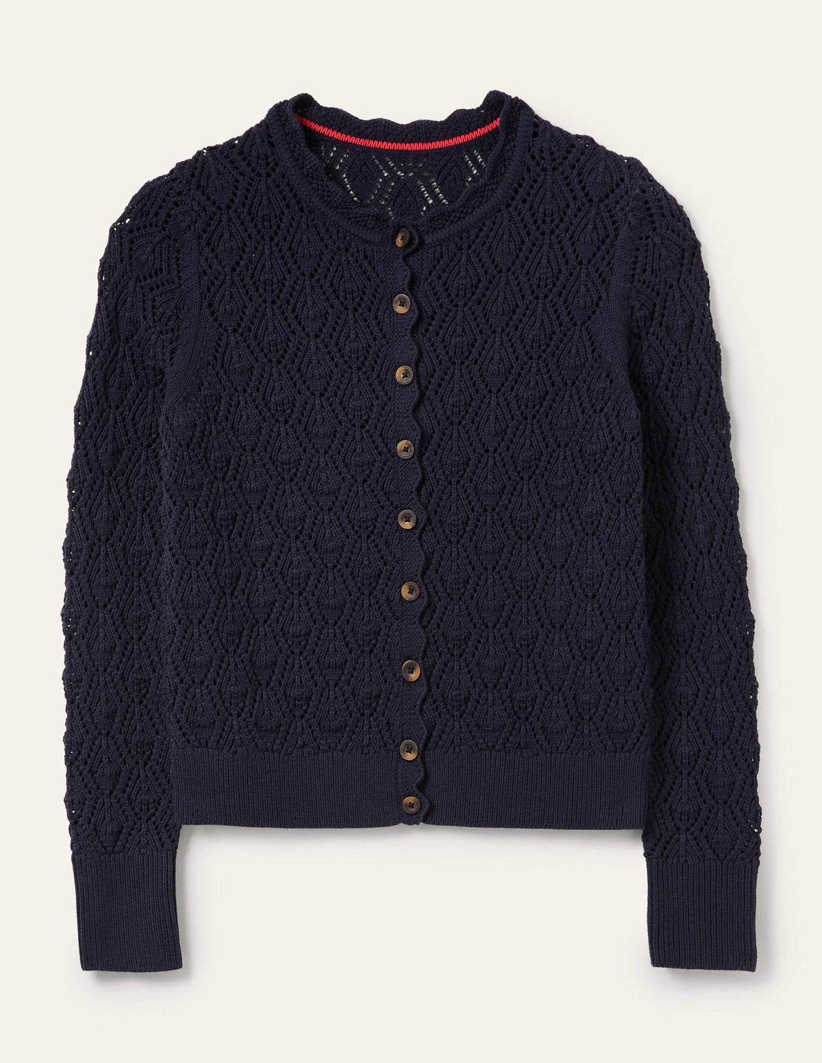 Scallop Crochet Cardigan-navy-7
