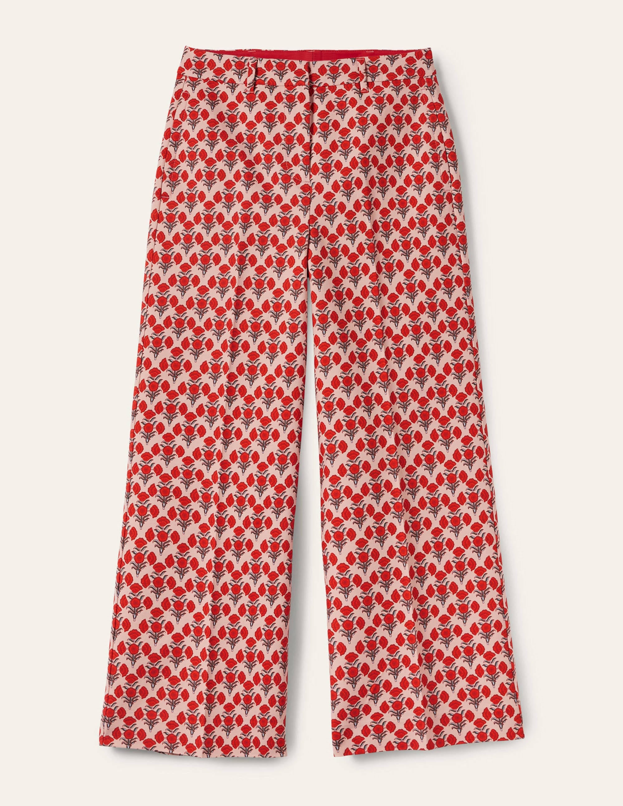 High Waisted Richmond Pants-Milkshake, Poppy Geo - Image 5