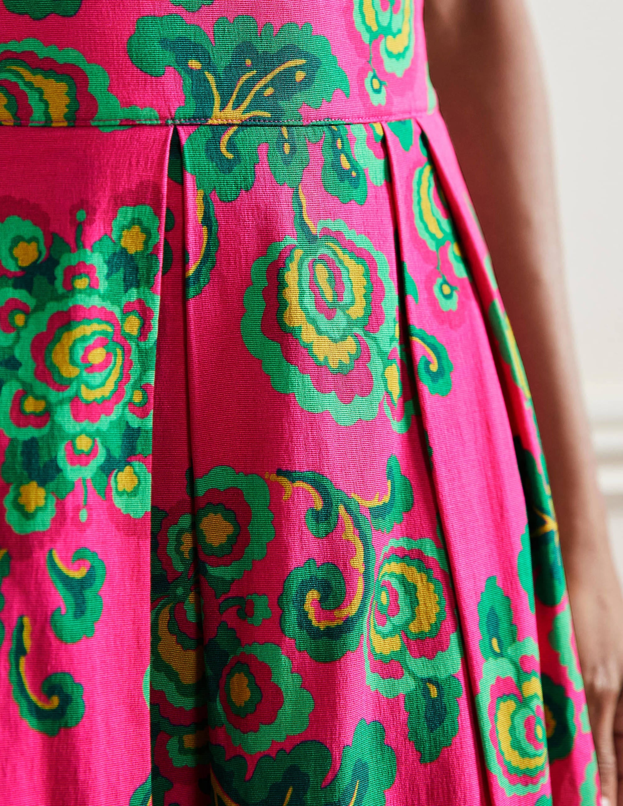 Scarlett Printed Midi Skirt-Party Pink, Wild Blooms - Image 5