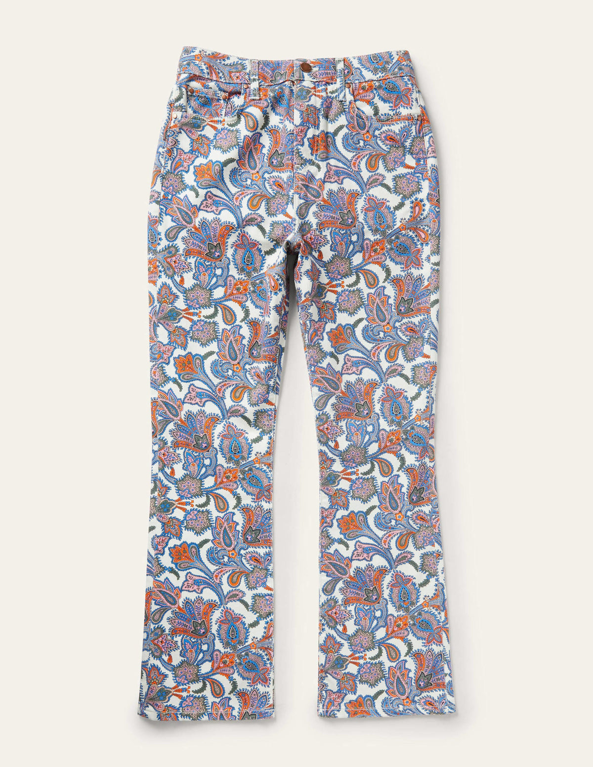Cropped Flare Jeans-Ivory, Paisley Bud-6