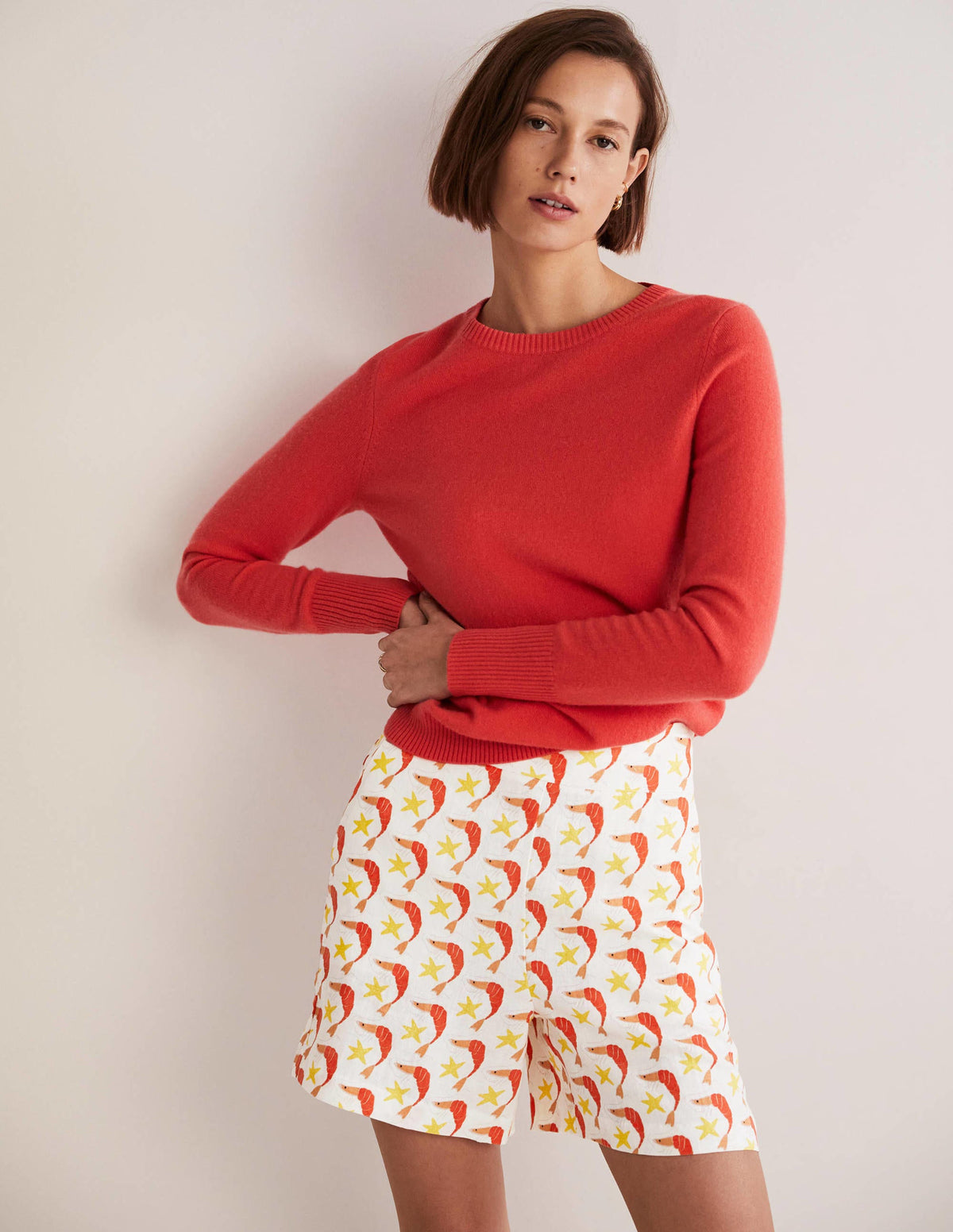 Georgina Linen Shorts-Firecracker, Shrimpy-1