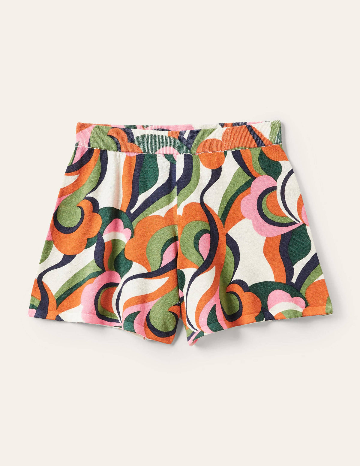 Cara Knitted Shorts-Abstract Swirl, Multi - Image 5