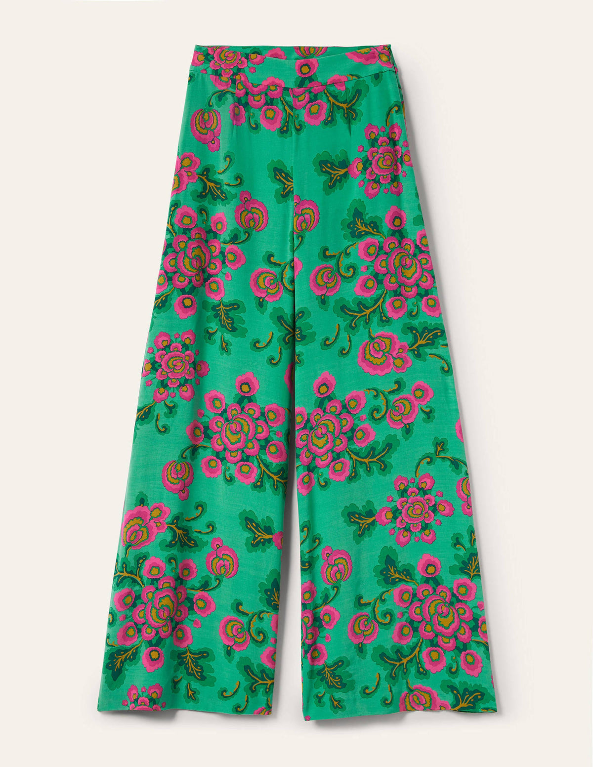 Zoe Wide Leg Palazzo Pants-Ming Green, Wild Blooms - Image 7