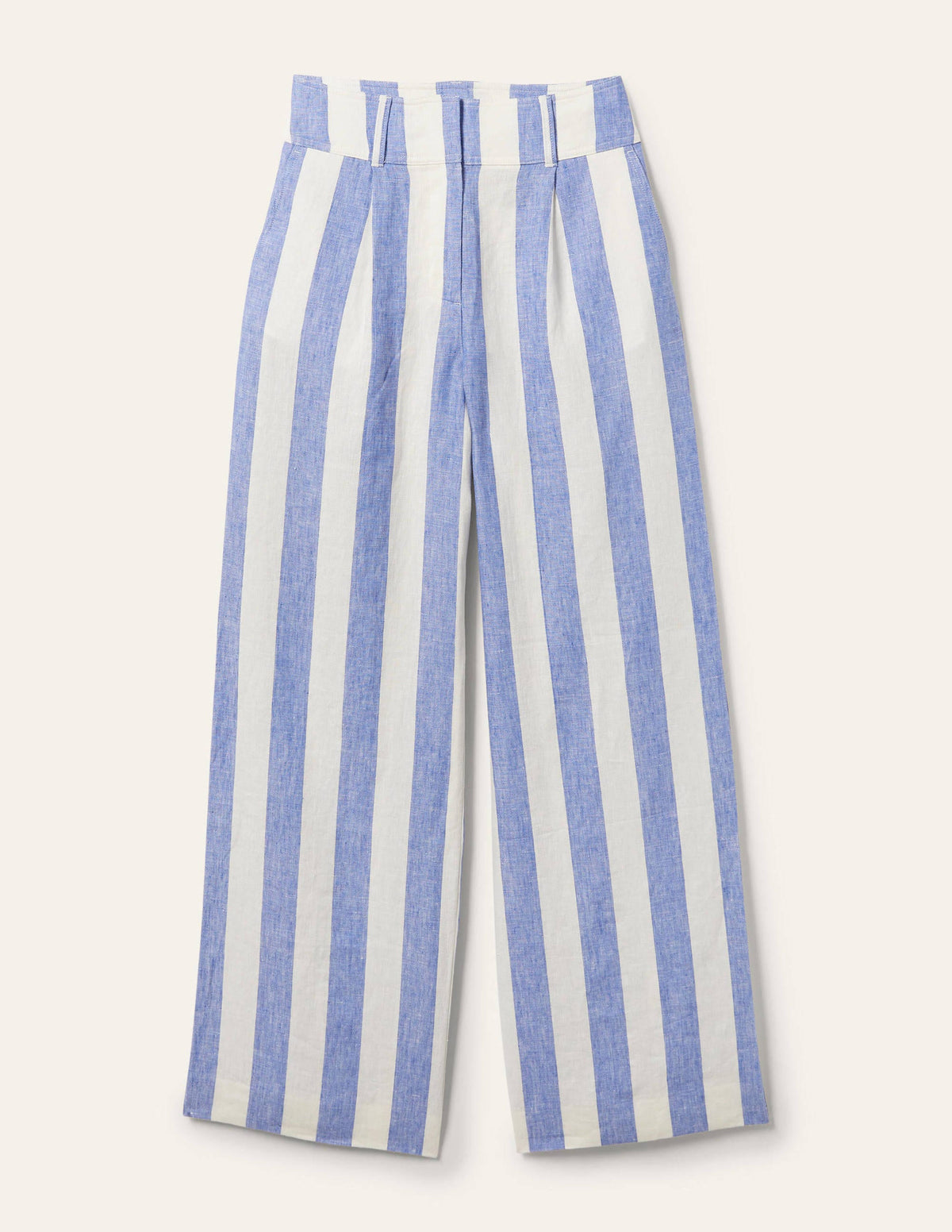 Wide Leg Linen Pants-Bluebell and Ivory Stripe - Image 6