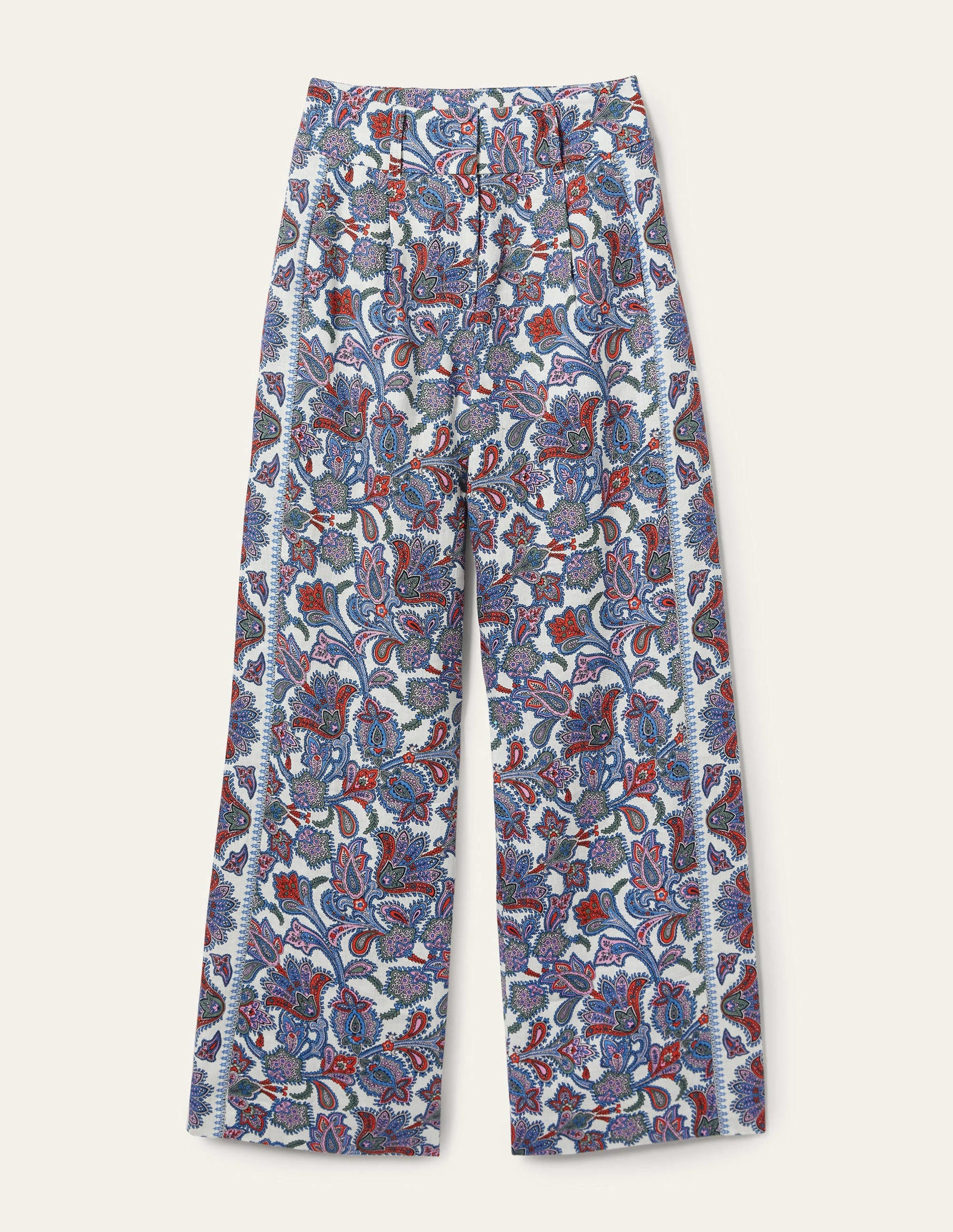 Wide Leg Linen Pants-Multi, Paisley Bud-5