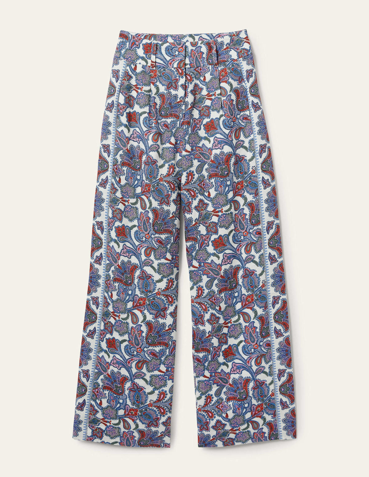 Wide Leg Linen Pants-Multi, Paisley Bud - Image 5