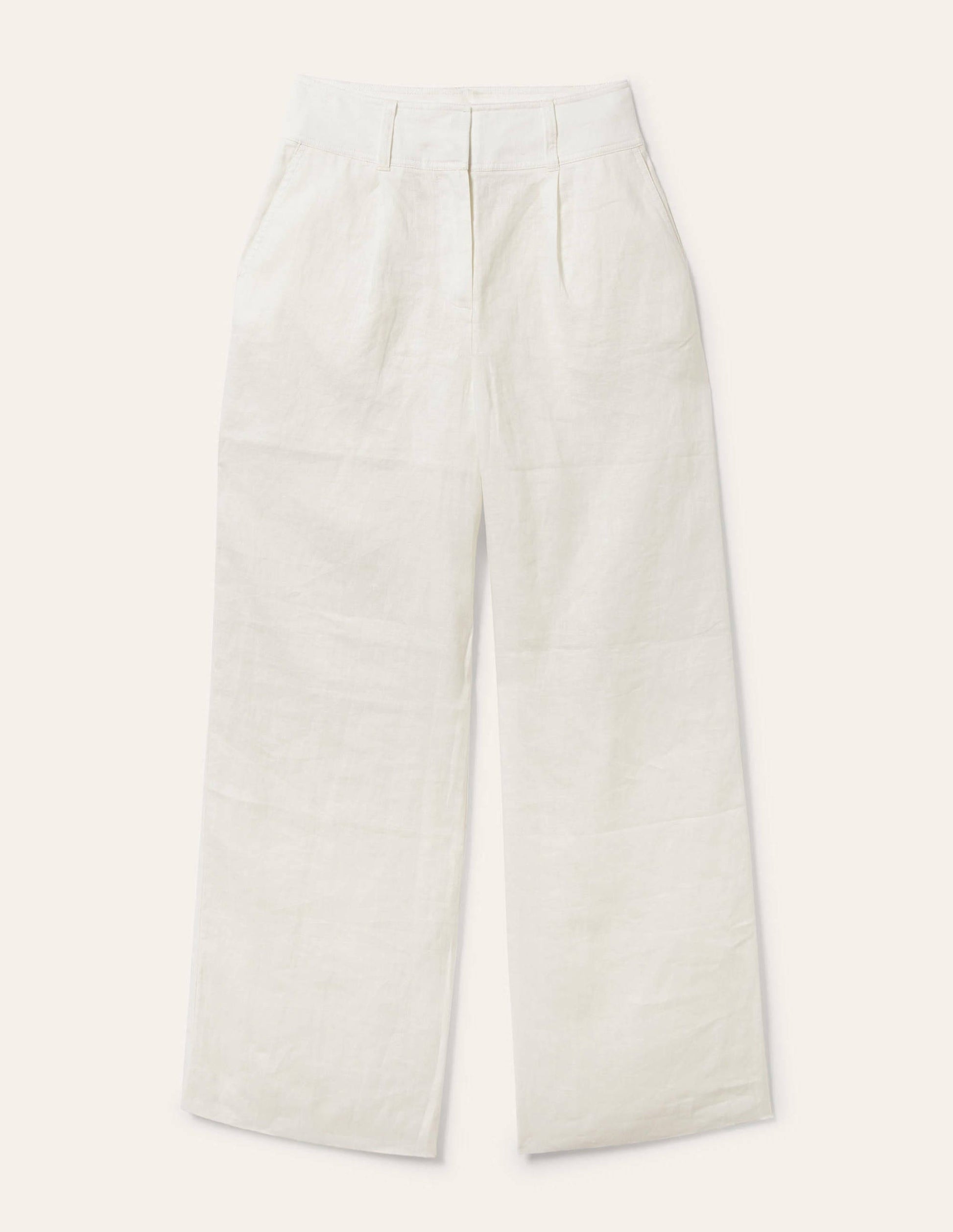 Wide Leg Linen Pants-White-7