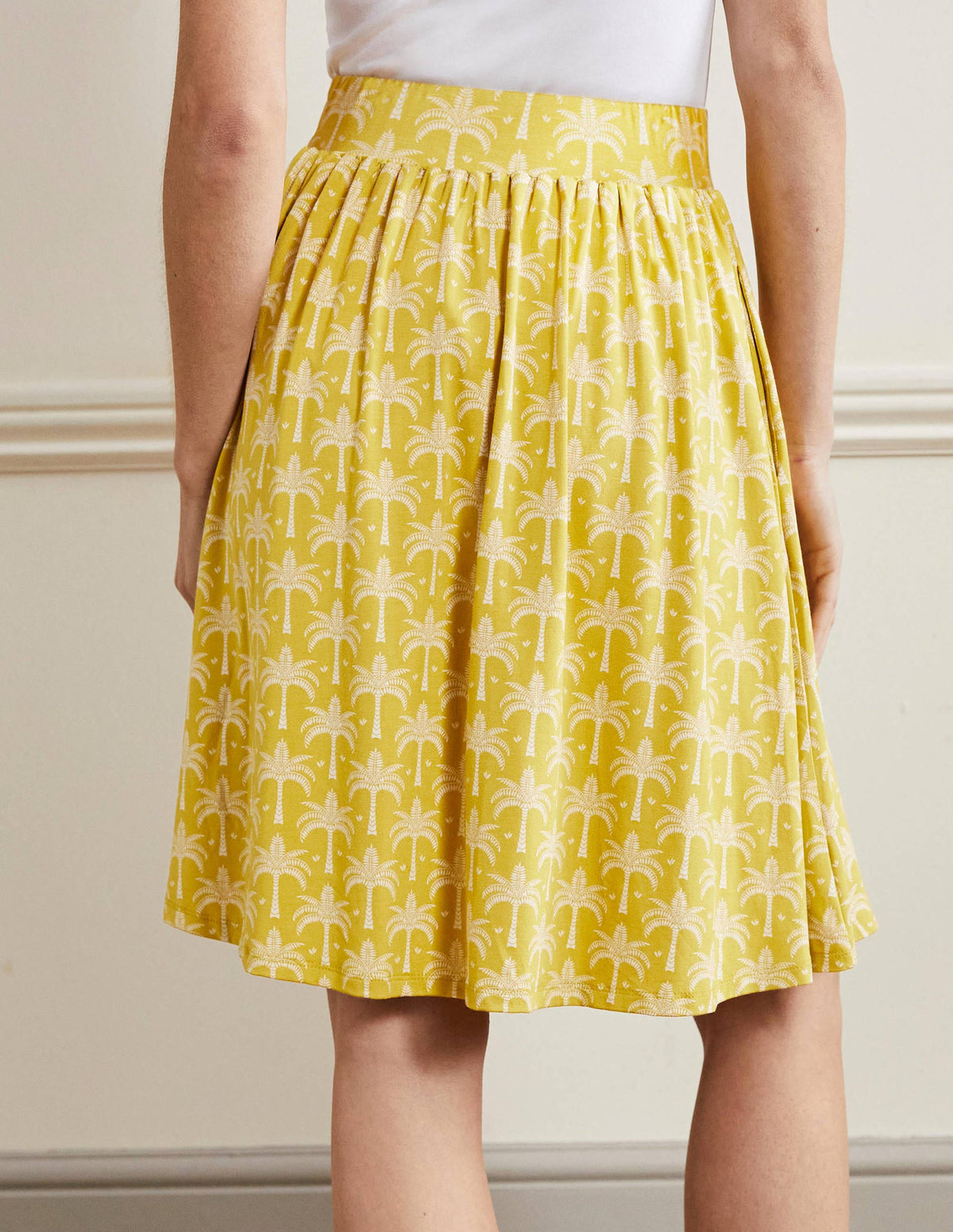 Pull On Jersey Mini Skirt-Butter, Paradise Palm-3