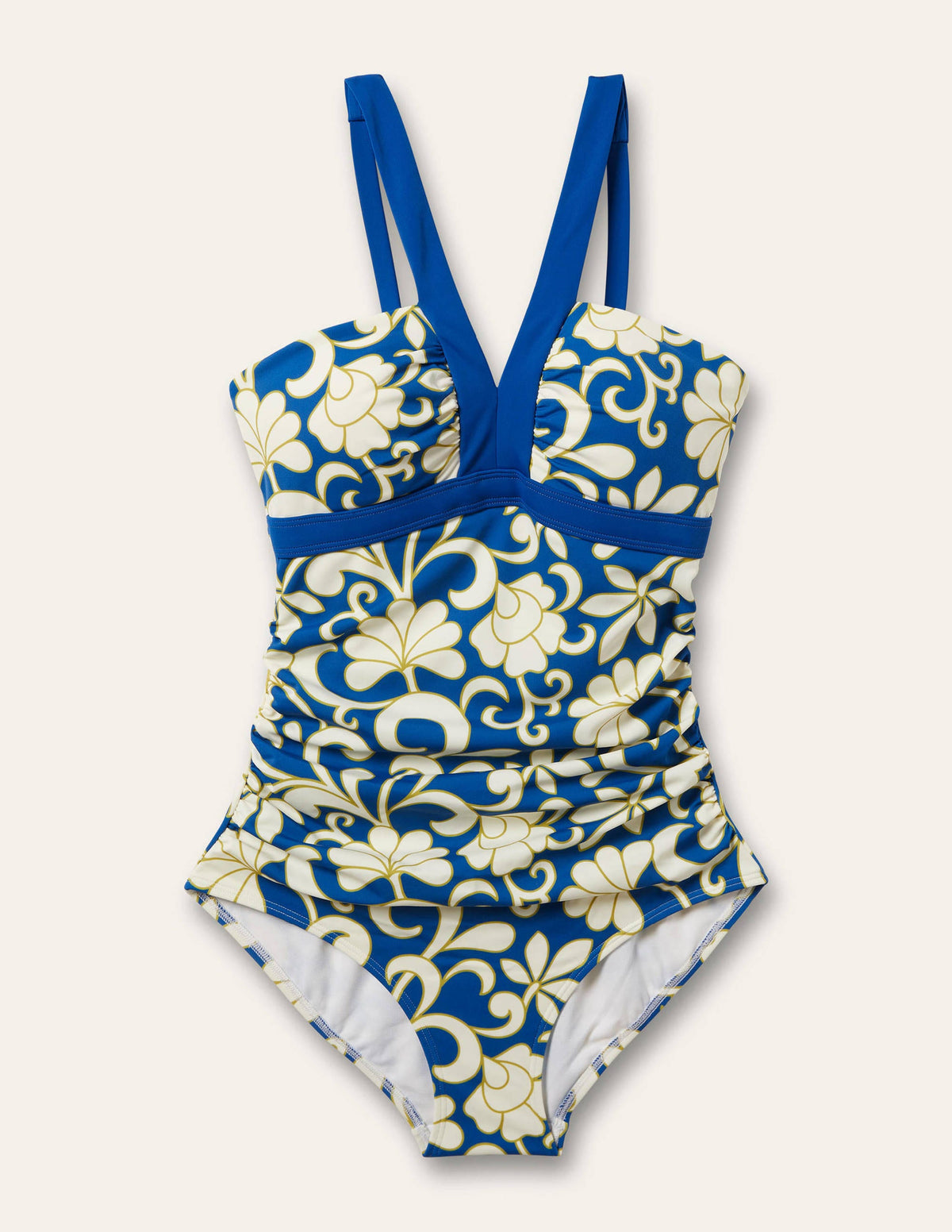 Corsica V-neck Swimsuit-Atlantic Ocean, Abstract Petal-6