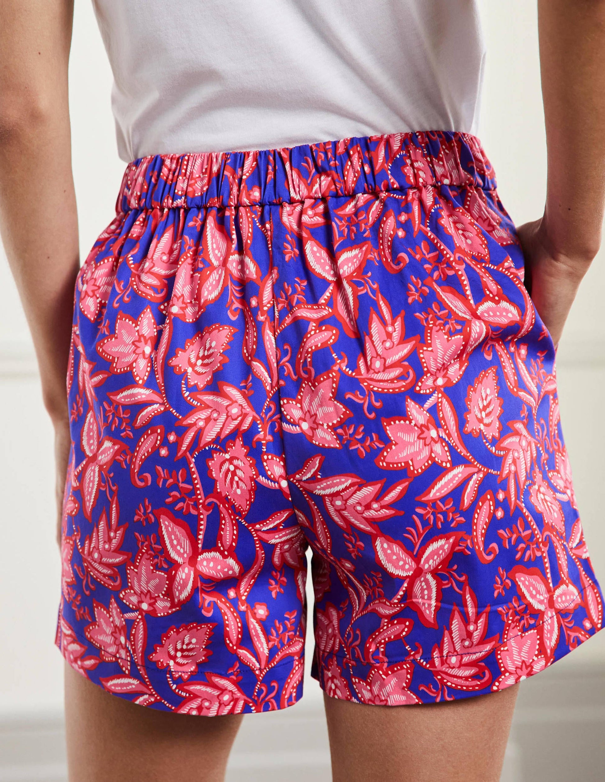 Pull On Shorts-Strawberry Daiquiri, Flora-3
