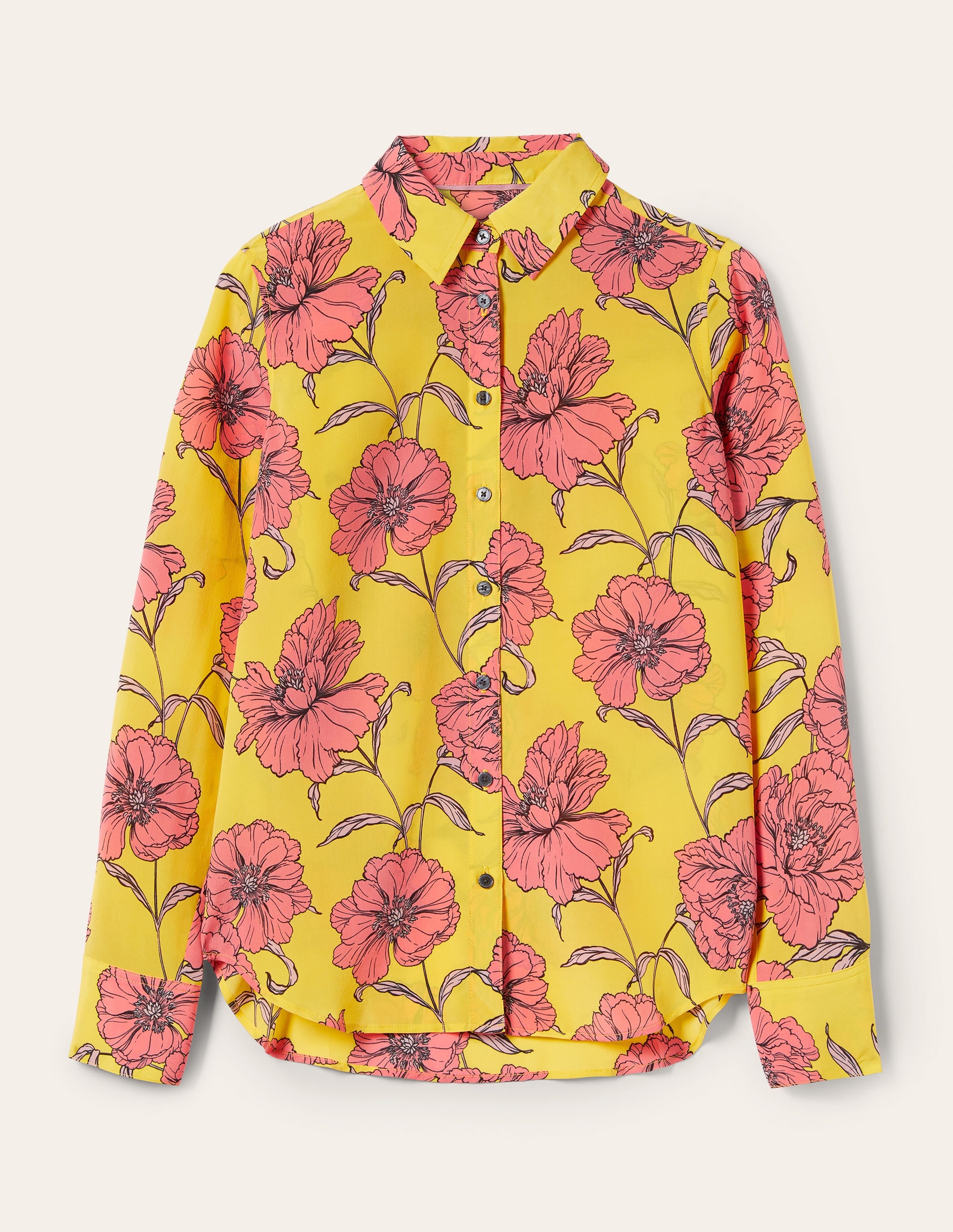 Silk Shirt-Lemon Fizz, Peony Bloom - Image 6