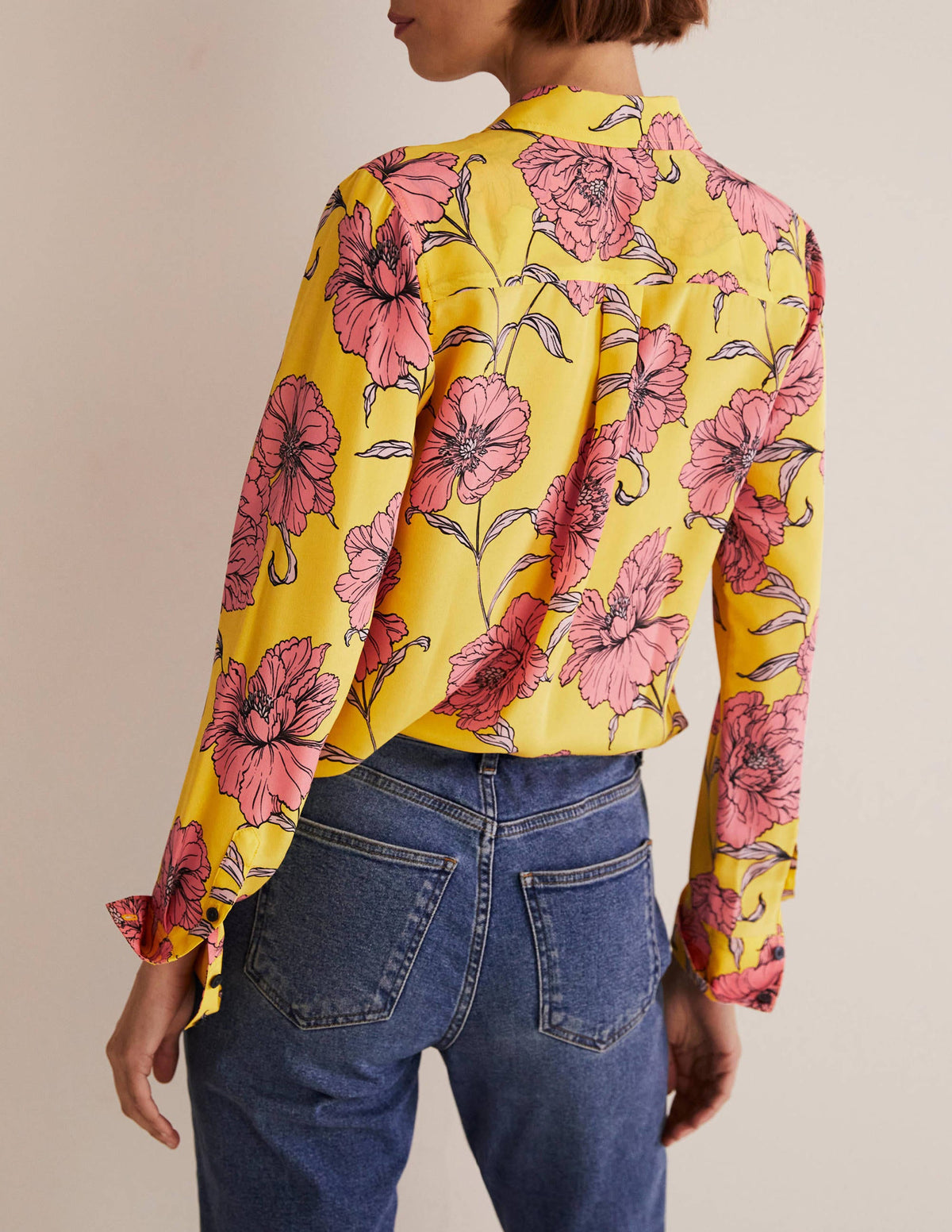 Silk Shirt-Lemon Fizz, Peony Bloom - Image 3