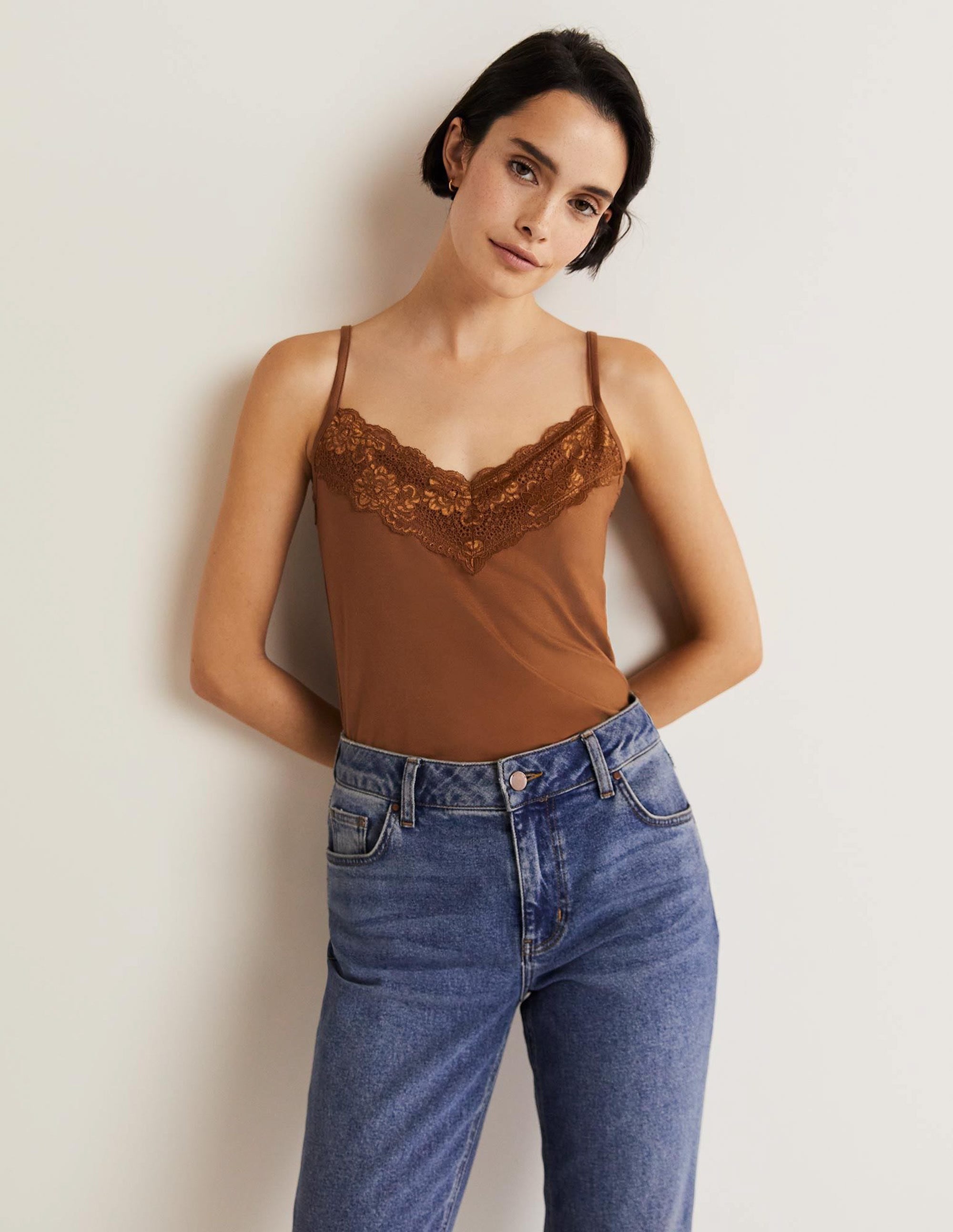 Lace Cami Top-Medium Brown - Image 4