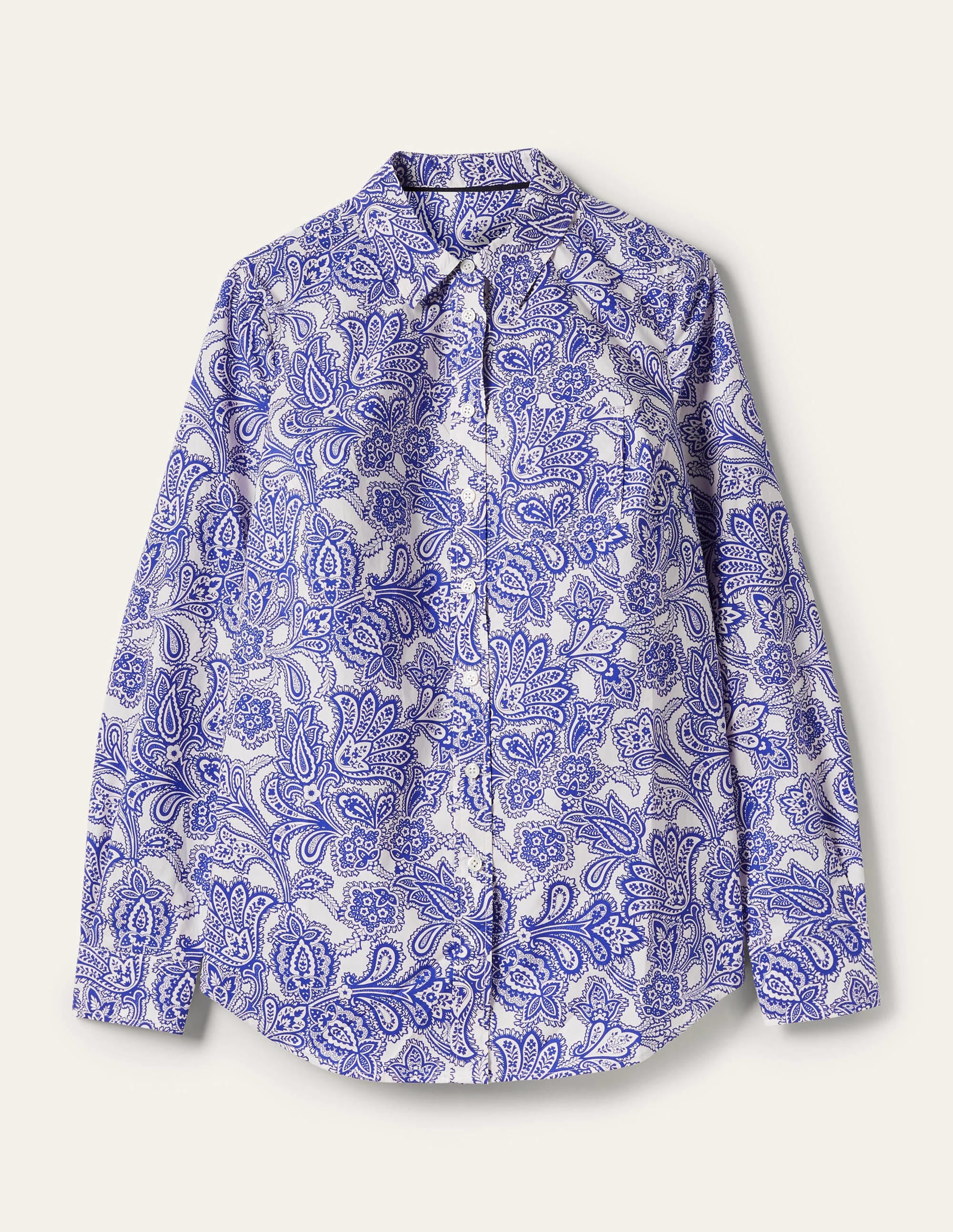 Classic Cotton Shirt-Atlantic Ocean, Paisley Bud - Image 6