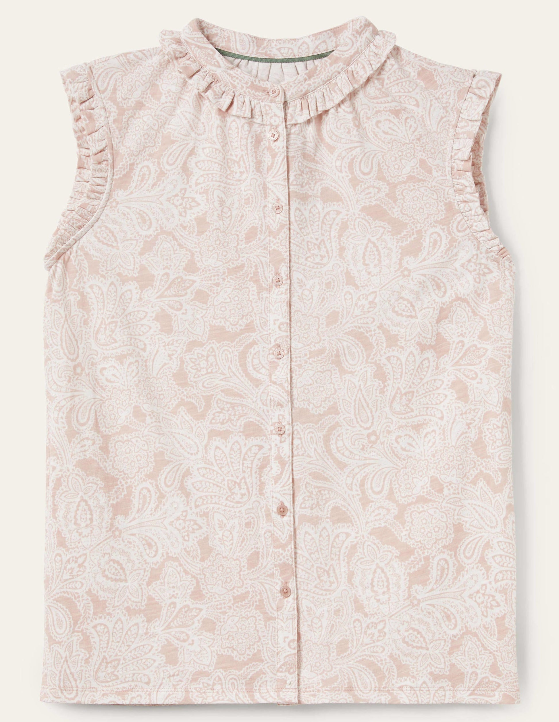 Frill Detail Grown On Shirt-Milkshake, Paisley Bud-7