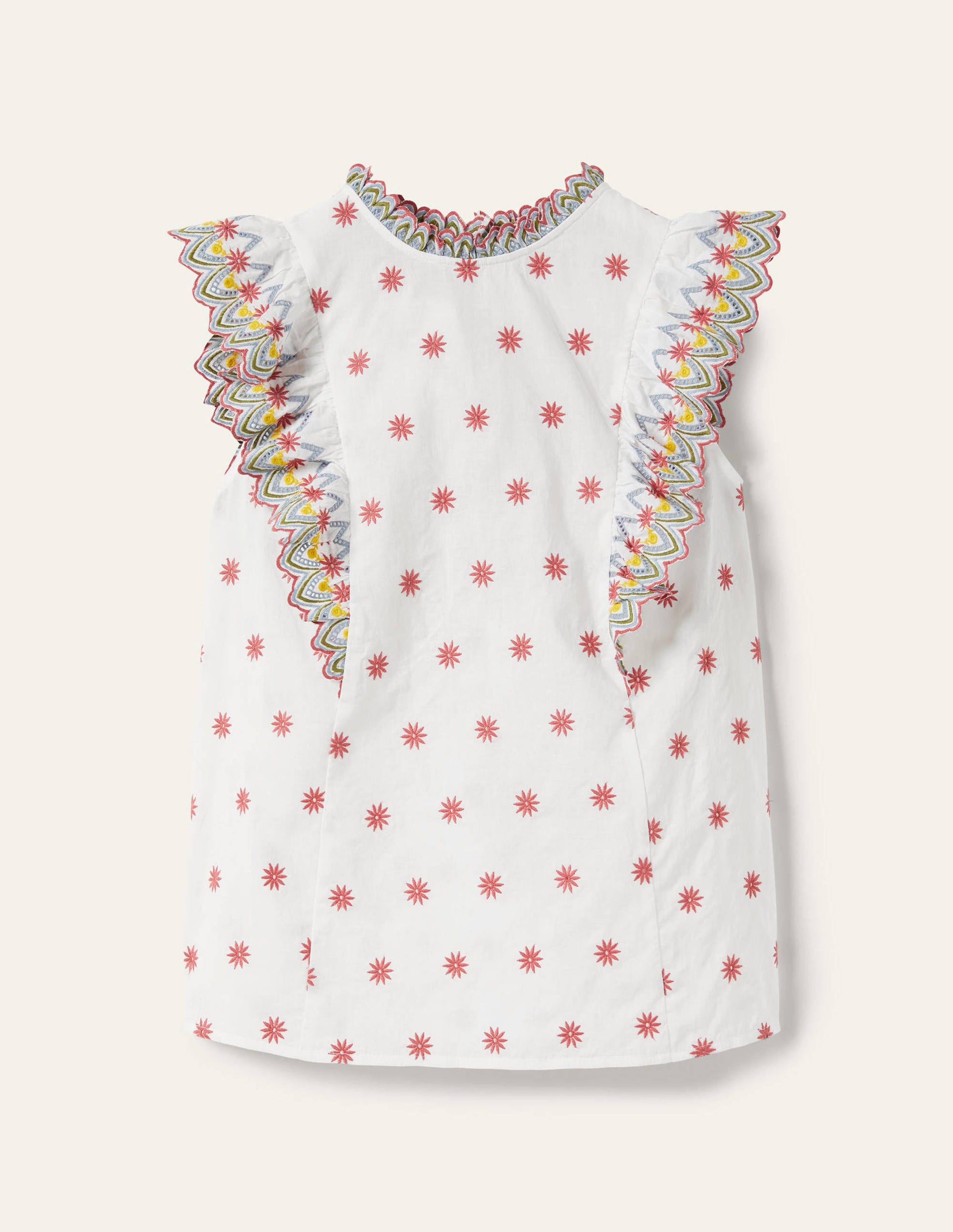 Nina Sleeveless Broderie Top-White-5