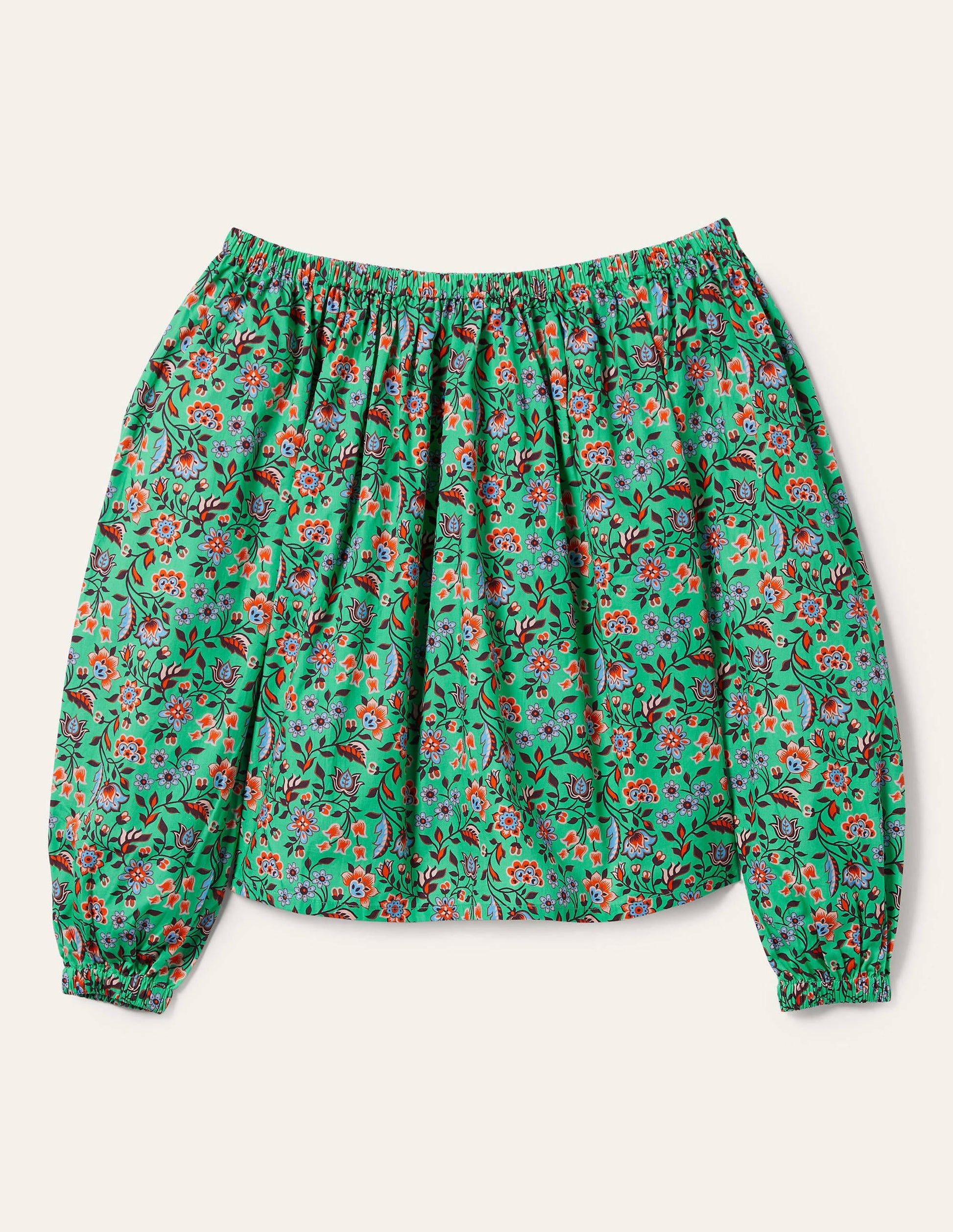 Melanie Off-Shoulder Top-Green Lagoon, Oriental Meadow-5