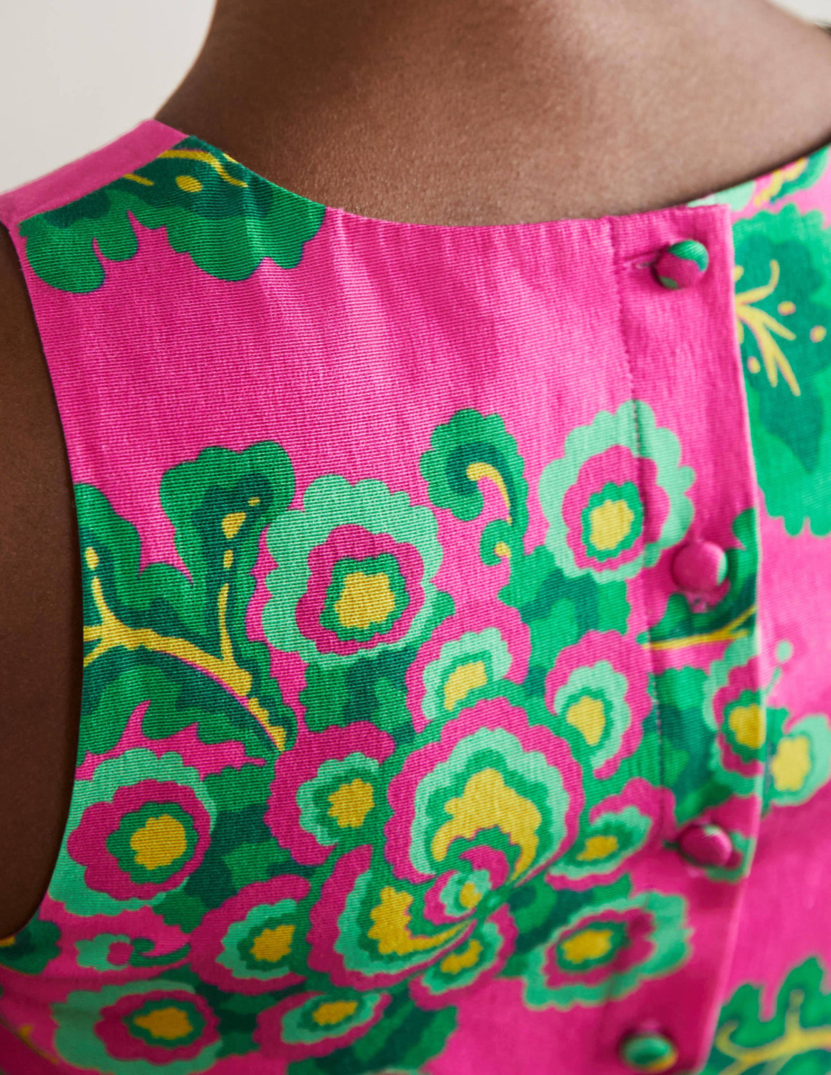 Scarlett Cropped Top-Party Pink, Wild Blooms - Image 2