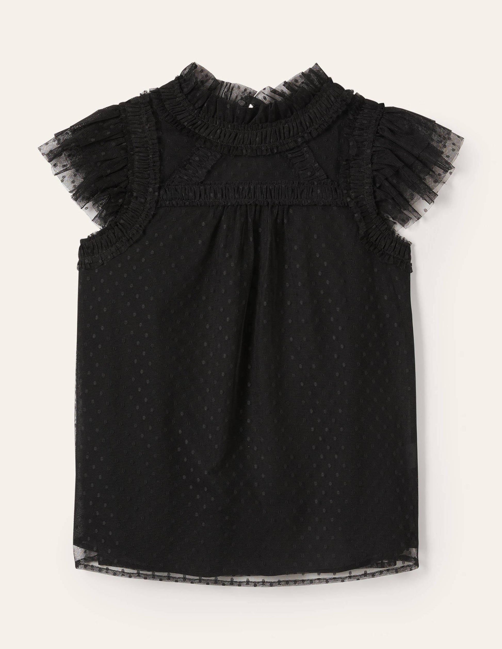 Edie Sleeveless Tulle Top-Black-5