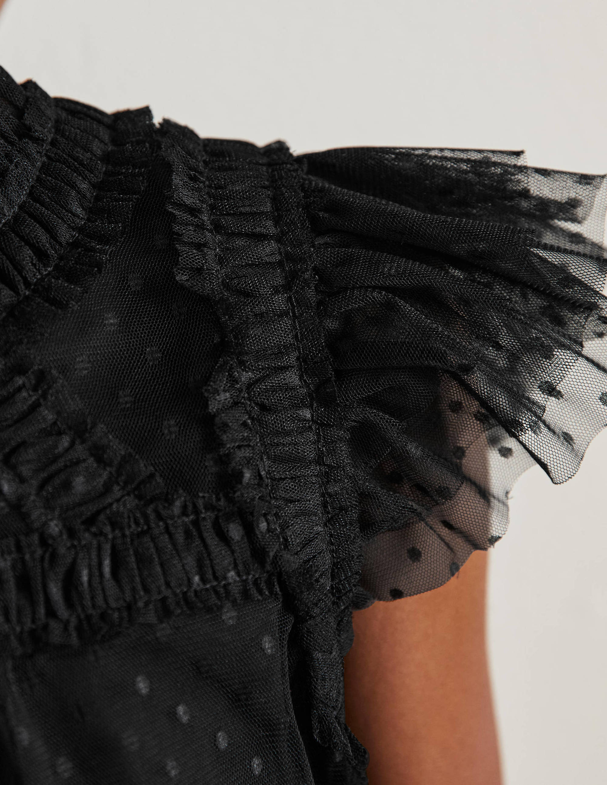 Edie Sleeveless Tulle Top-Black - Image 2
