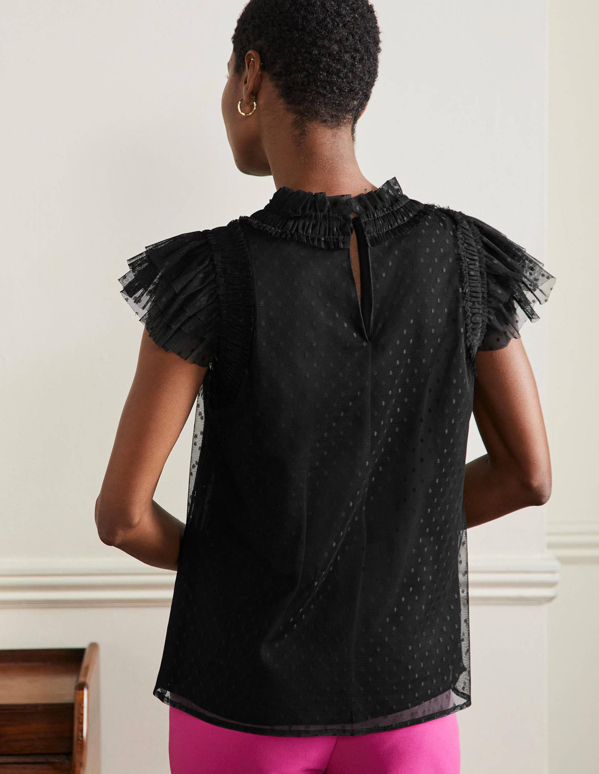 Edie Sleeveless Tulle Top-Black-3