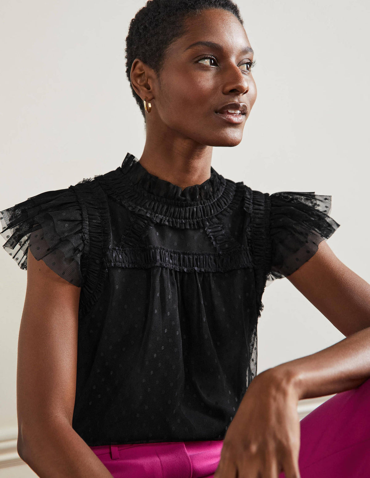 Edie Sleeveless Tulle Top-Black-4