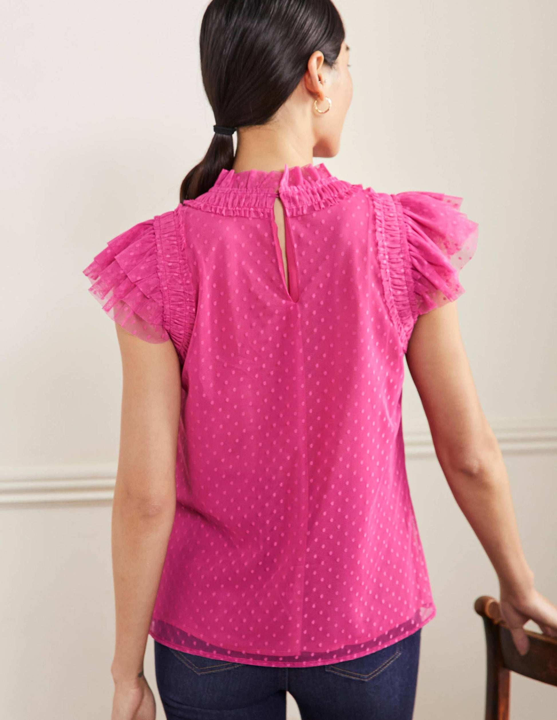 Edie Sleeveless Tulle Top-Party Pink-3
