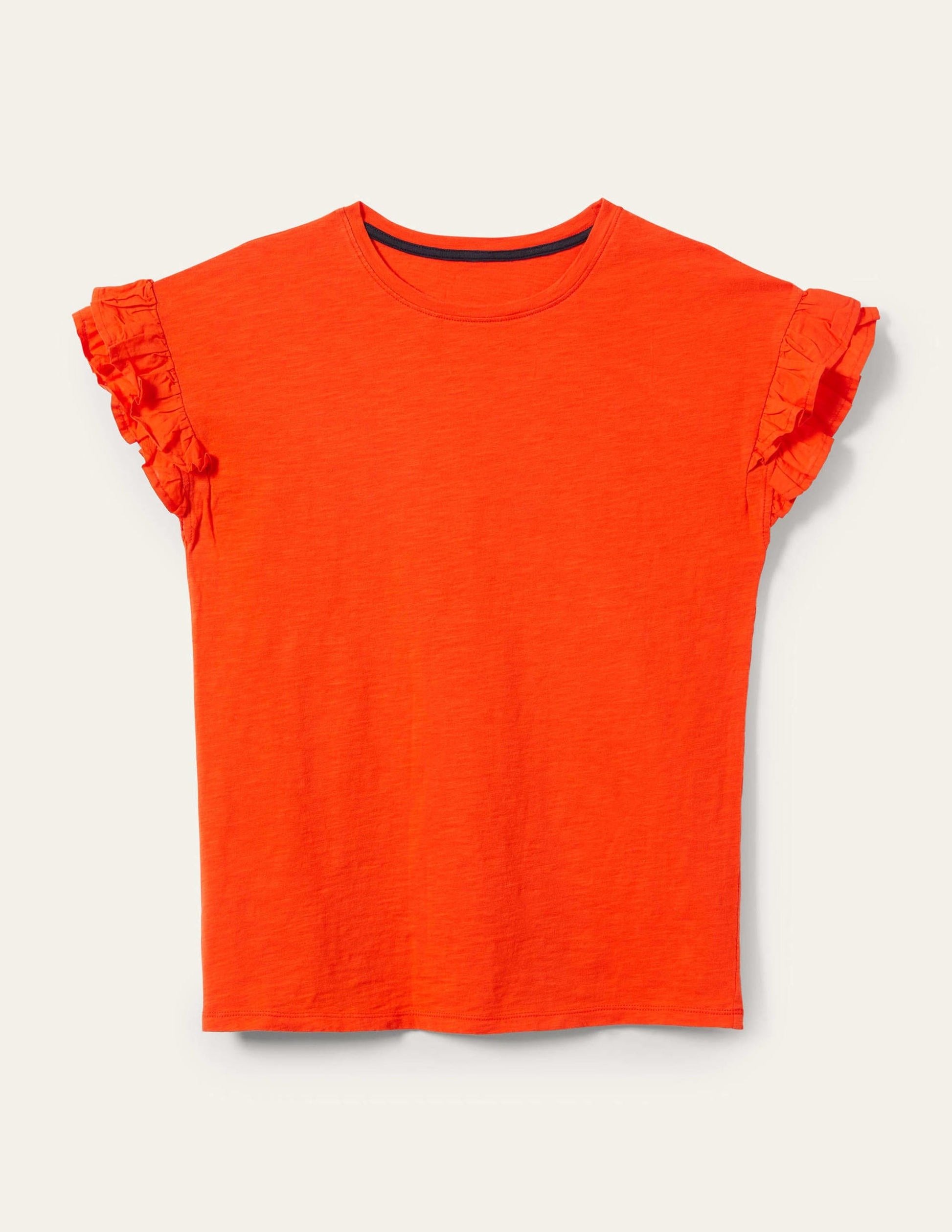 Woven Frill Sleeve T-shirt-Firecracker-5