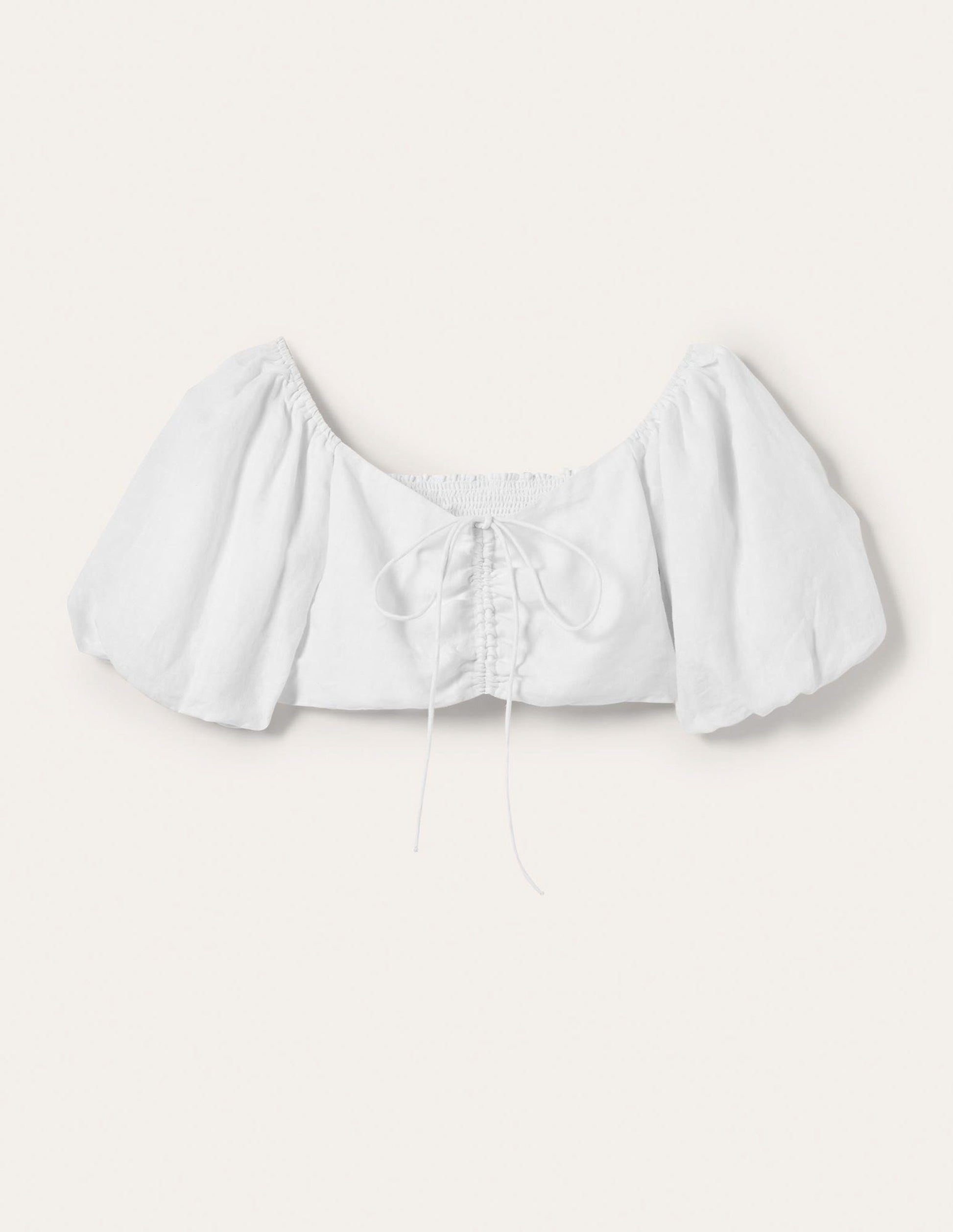 Halterneck Cut Out Crop Top-White-9