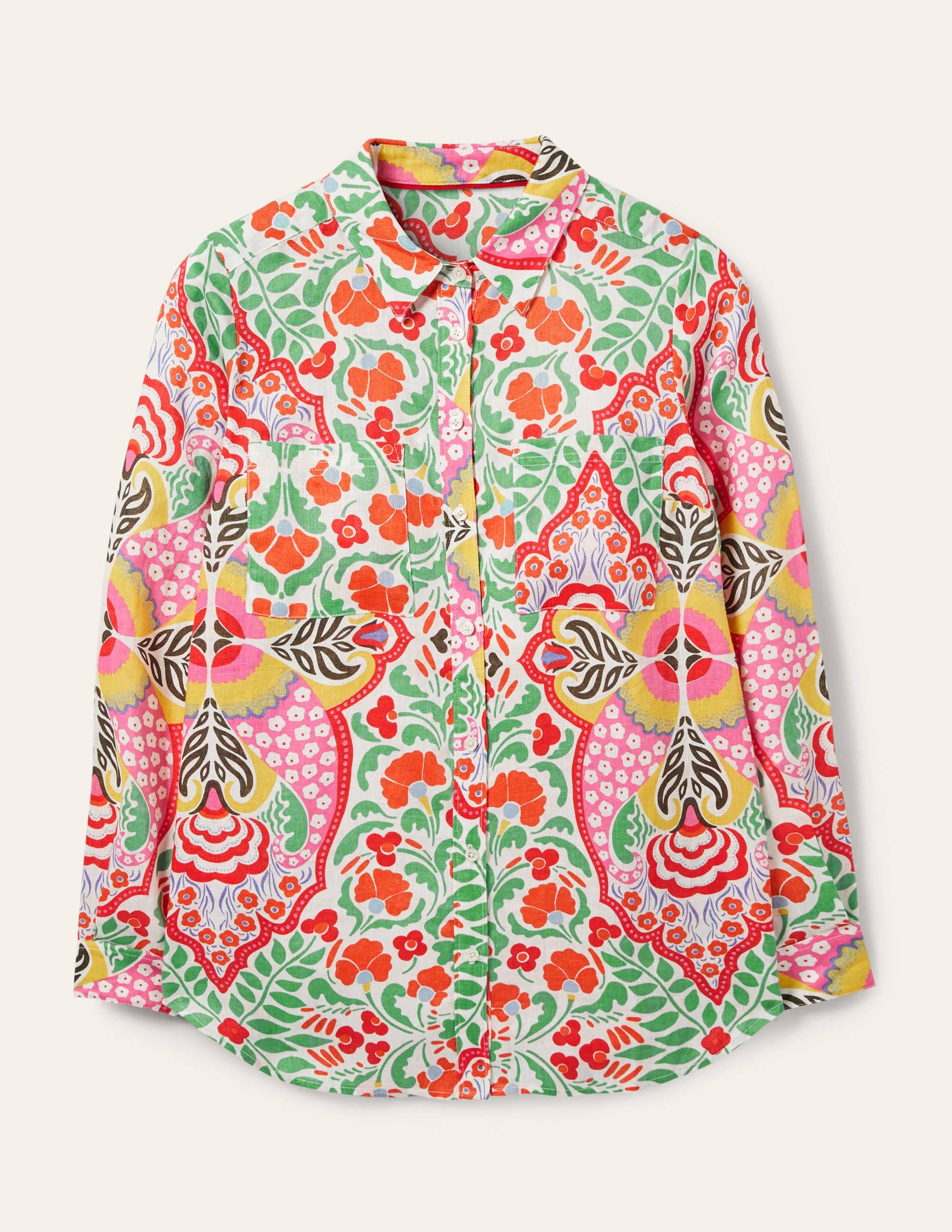 Linen Shirt-Multi, Passion Bloom - Image 5