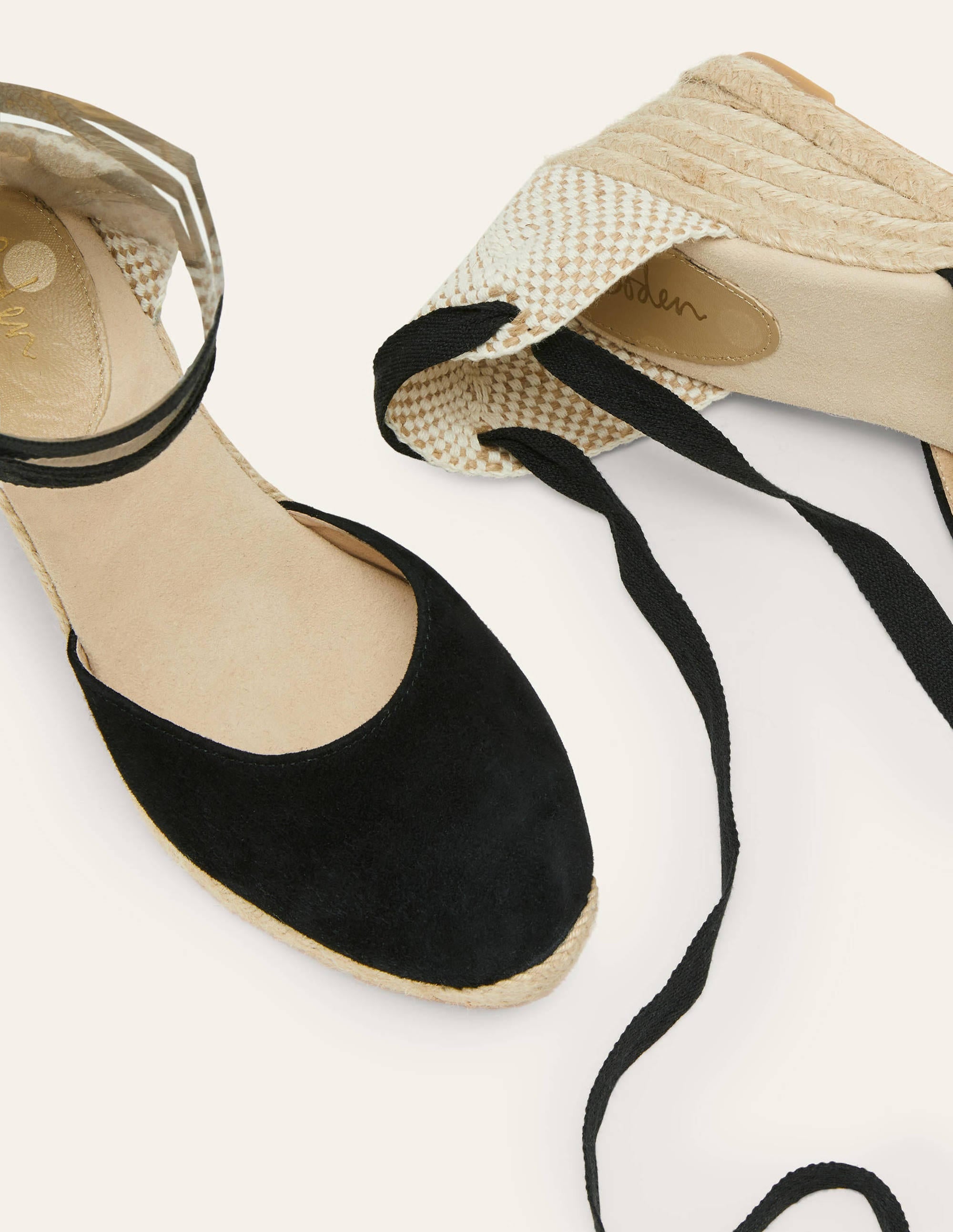 Cassie Espadrille Wedge-Black - Image 1