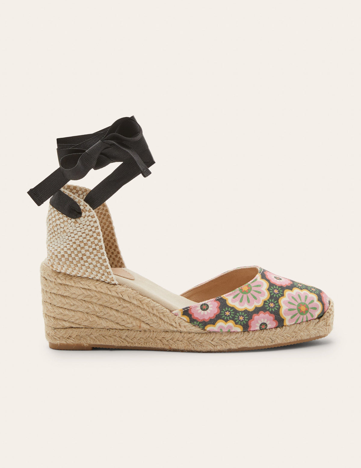 Cassie Espadrille Wedge-Black, Opulent Daisy - Image 1