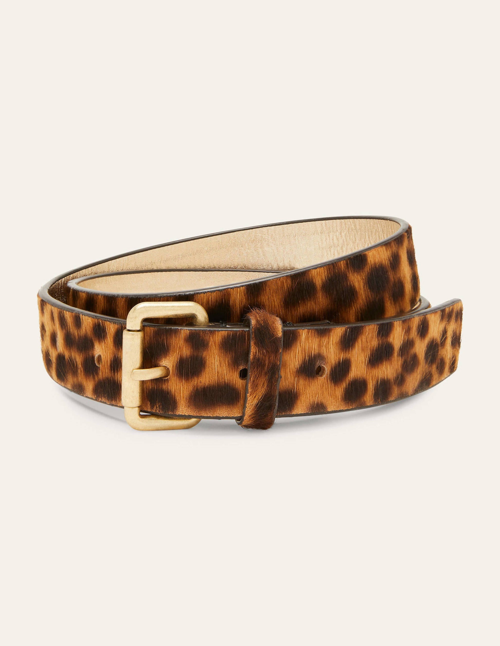 Classic Buckle Belt-Tan Leopard-1