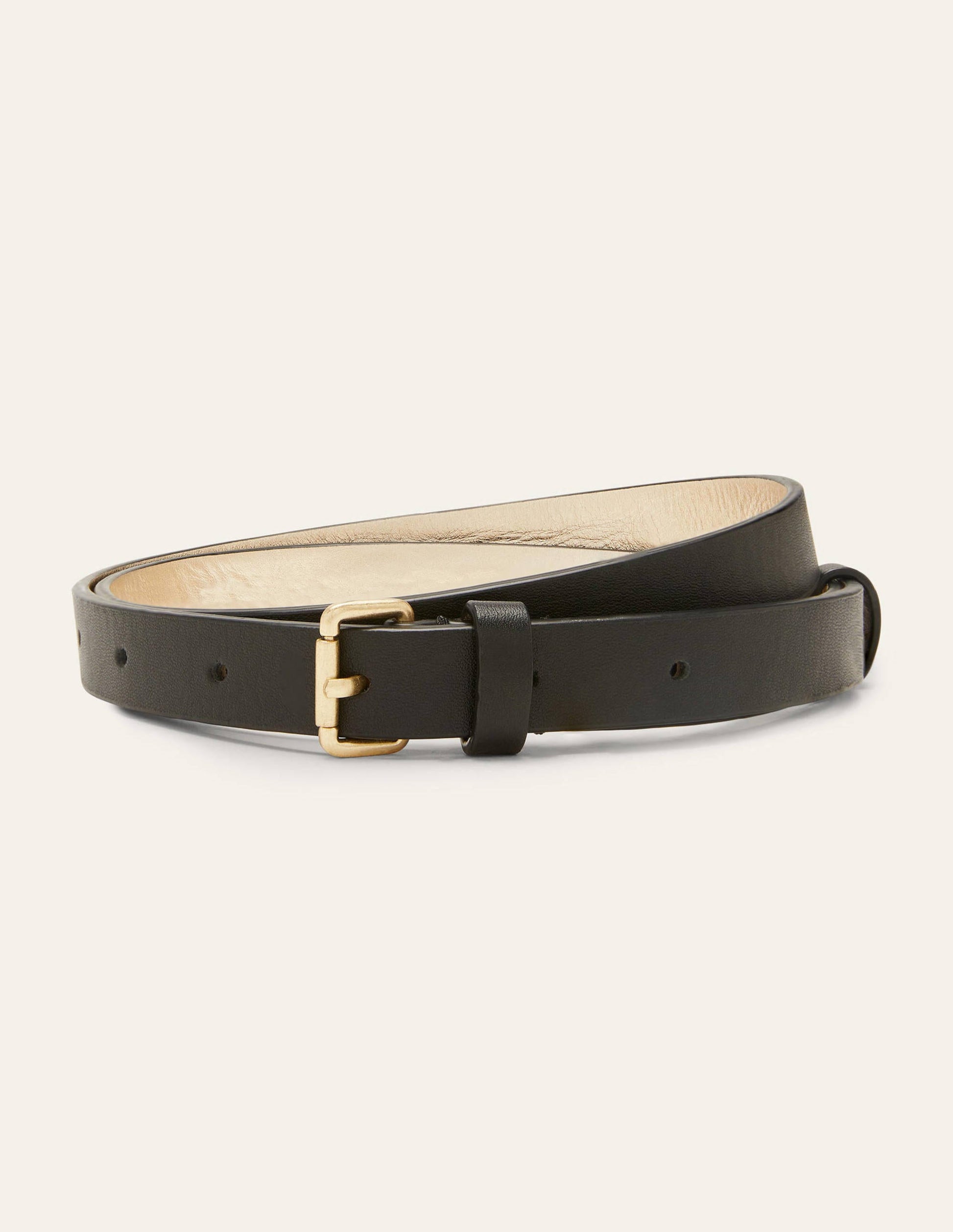 Skinny Buckle Belt-Black-1