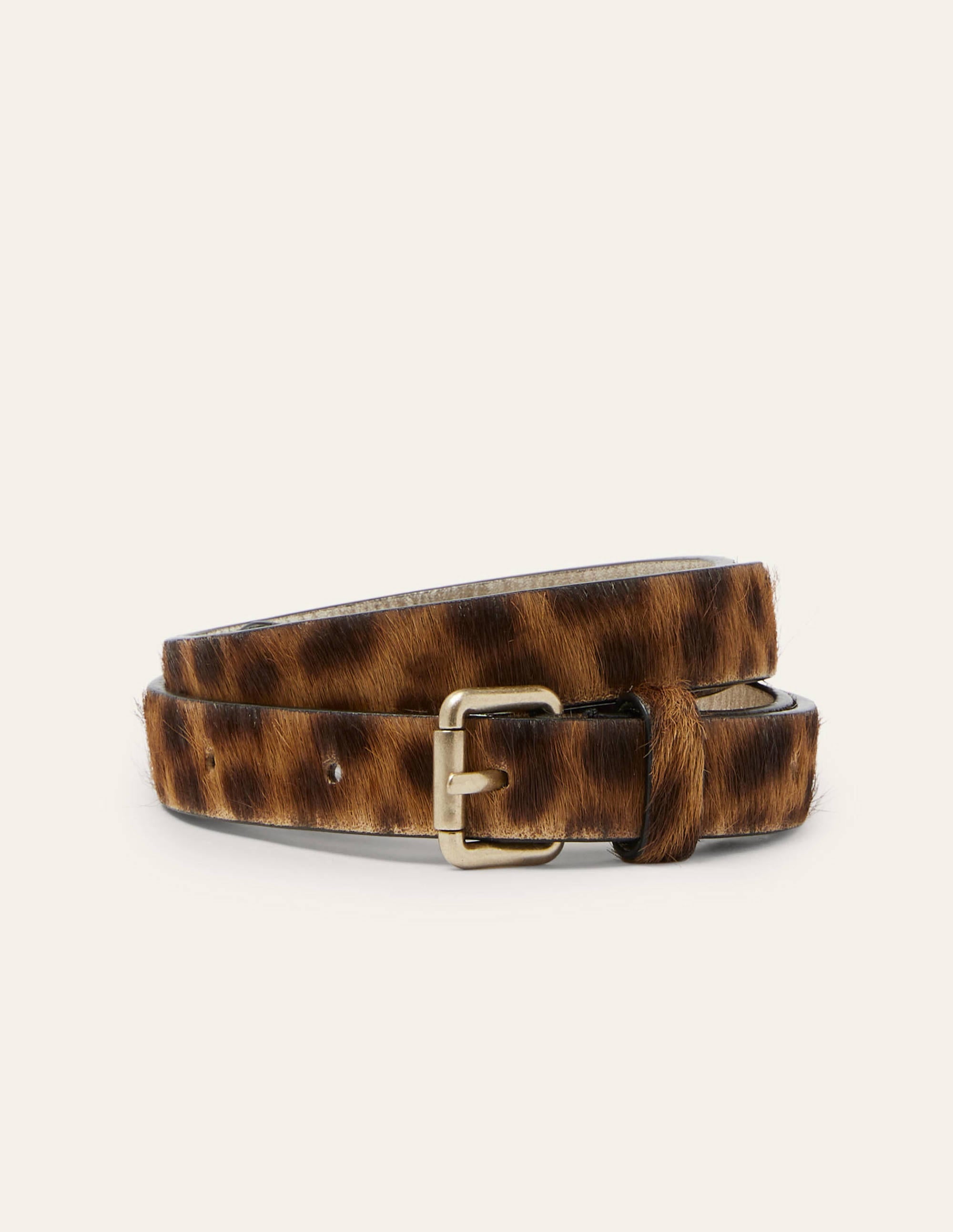 Skinny Buckle Belt-Tan Leopard - Image 1