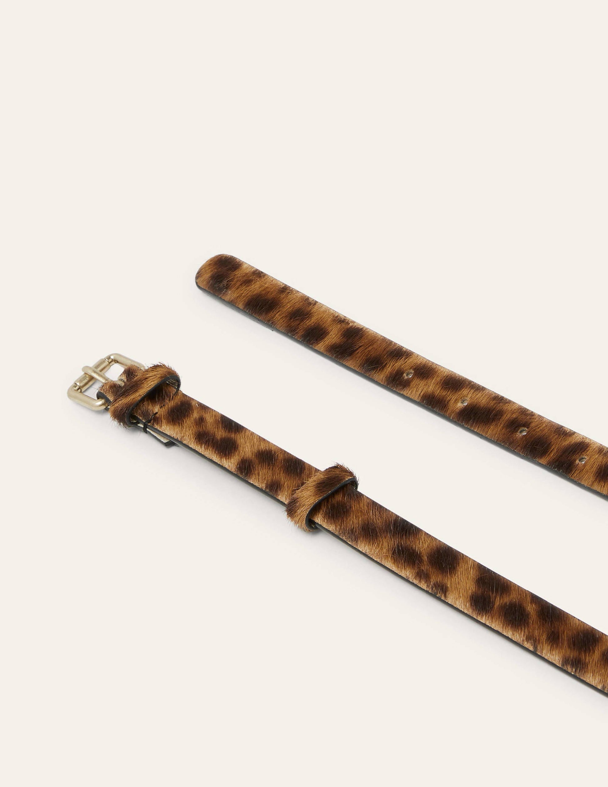 Skinny Buckle Belt-Tan Leopard-2