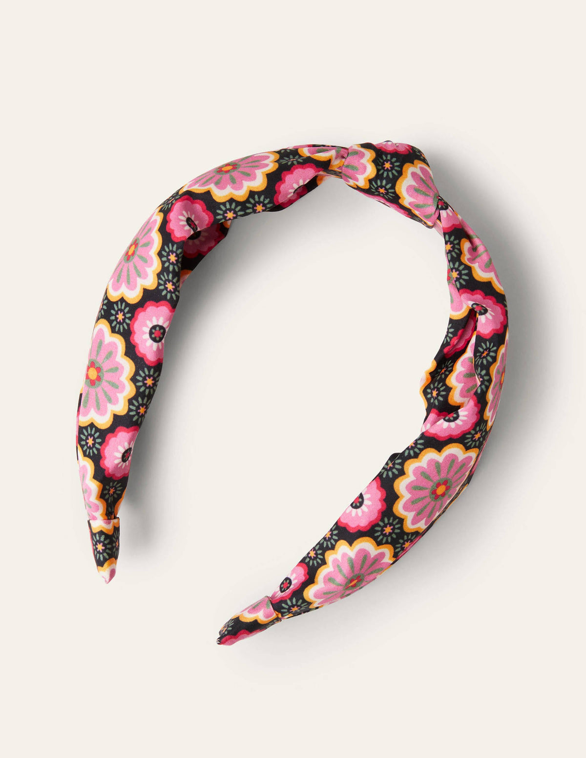 Knotted Headband-Black, Opulent Daisy - Image 1